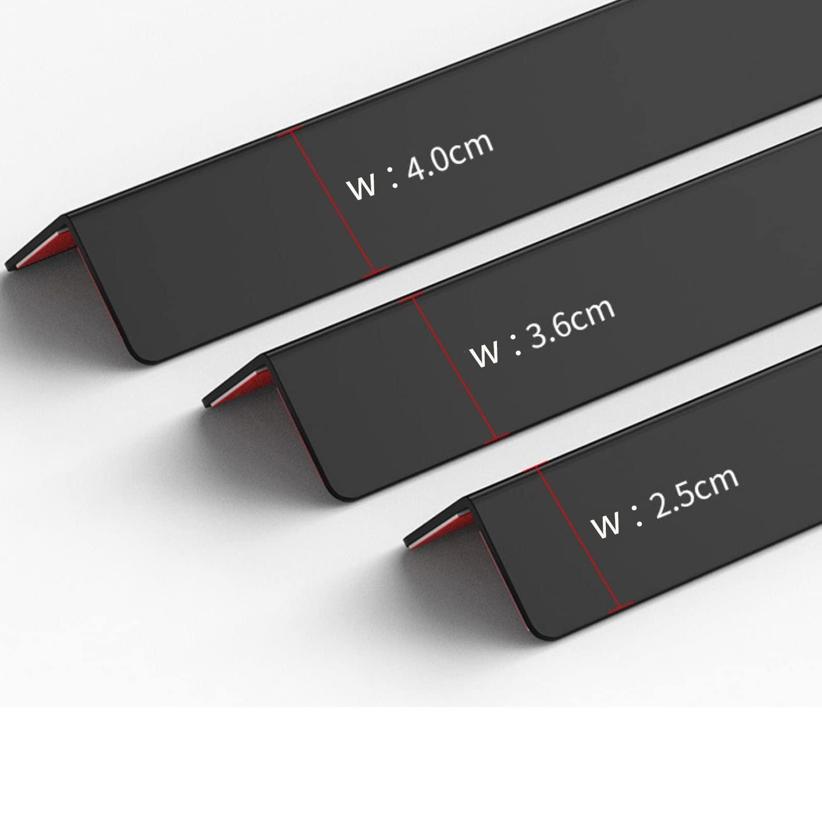 BESNUT PVC Corner Guards for Walls, Self Adhesive Wall Corner Protector Right Angle Anti-Collision Shield Edging Trim Strips for Offices Shops Home(L: 1.8M) (Color : Black, Size : W 3.6cm)