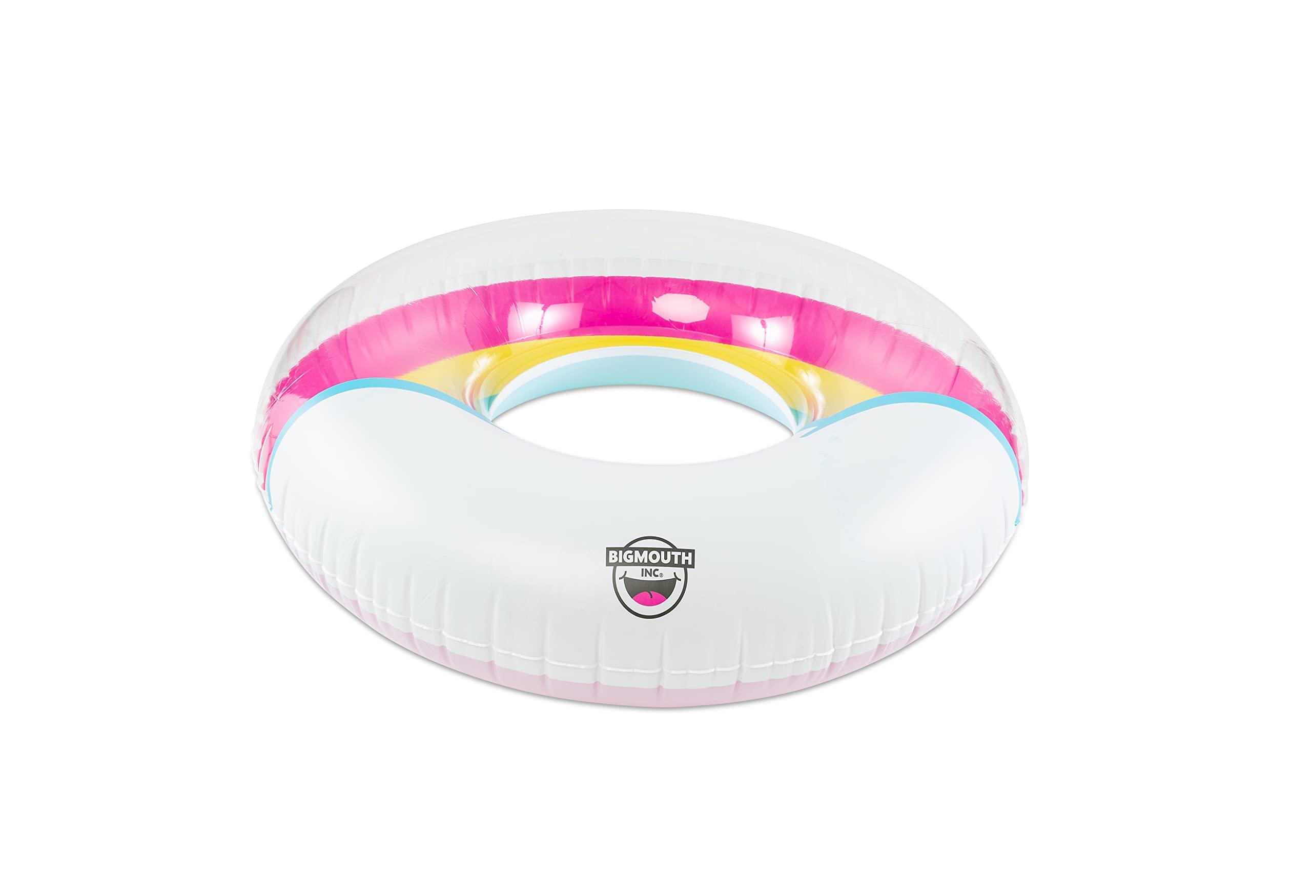 BigMouth BigMouth Inc. Rainbow Ring Pool Float, Over 5' Wide Inflatable Floatie Tube, Blow Up Swim Ring, Outdoor Summer Pool Party Decor