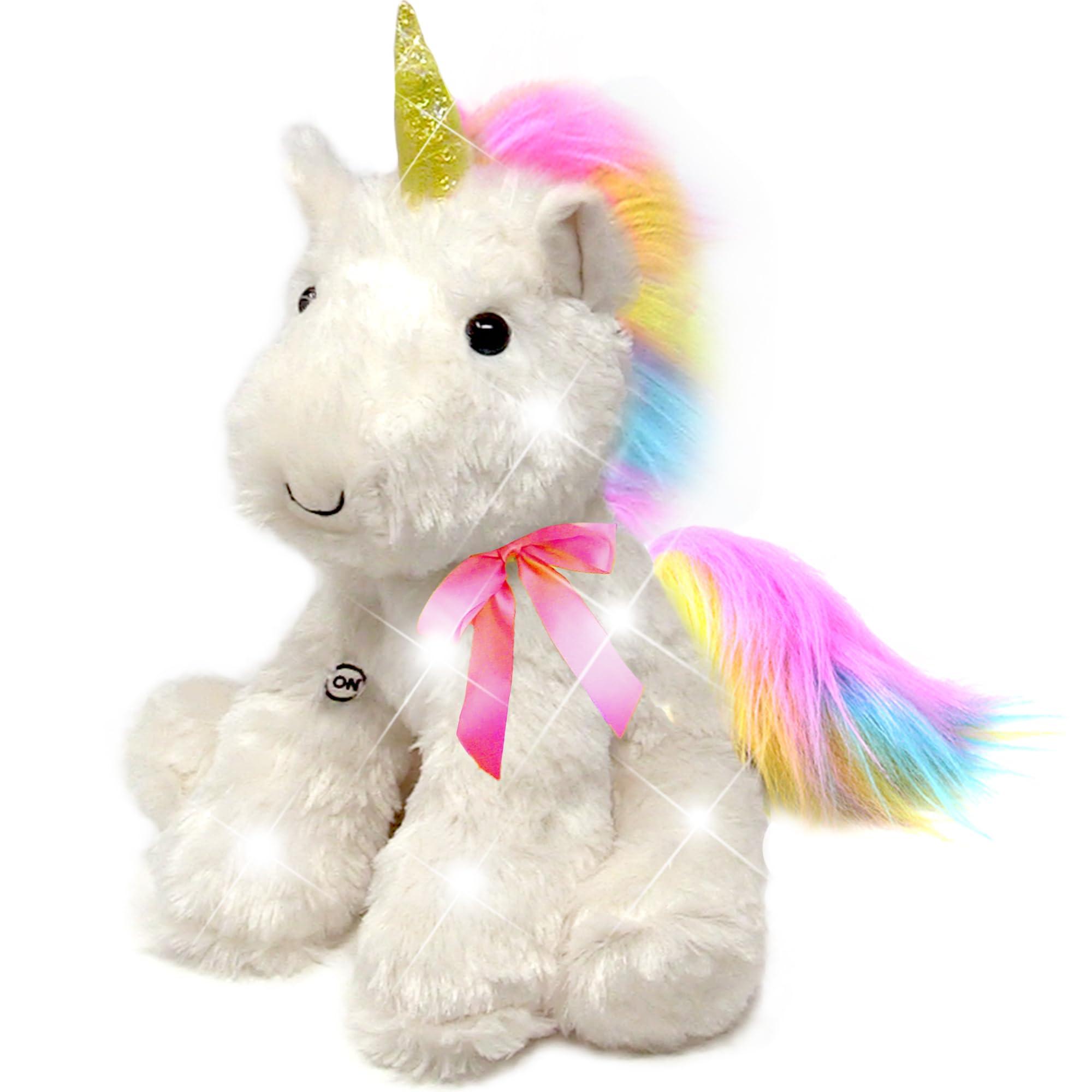 The Noodley The Noodley Rainbow Lites Color Changing Light up Unicorn Stuffed Animals for Girls Plush Sleep Toy Soft Night Light 16 inch