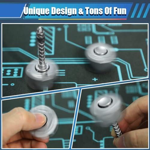 Amarlozn Cool Hammer Fidget Spinner Toy for Kids Adults, Metal 2 in 1 Hammer for Kids Adults, Keychain Infinity Cube for Office Stress Relief, Goody Bag Filler, 2 Pack Birthday (with Case)