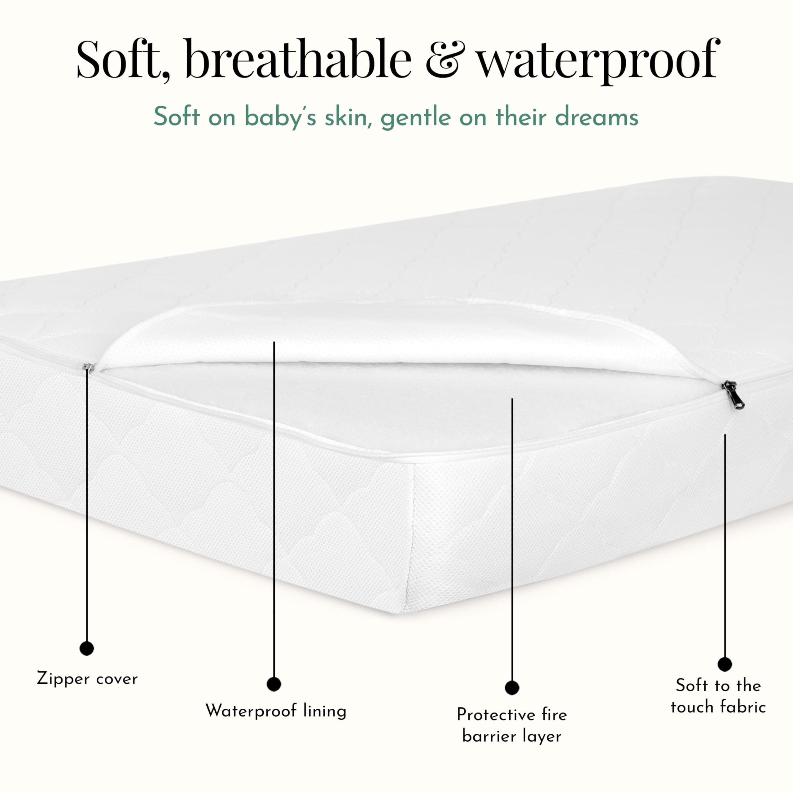 Evolur Evolur Wondernap 2 in 1 Full-Size Crib Mattress, JPMA and Greenguard Gold Certified, Crafted from Recycled Sustainable Materials, White