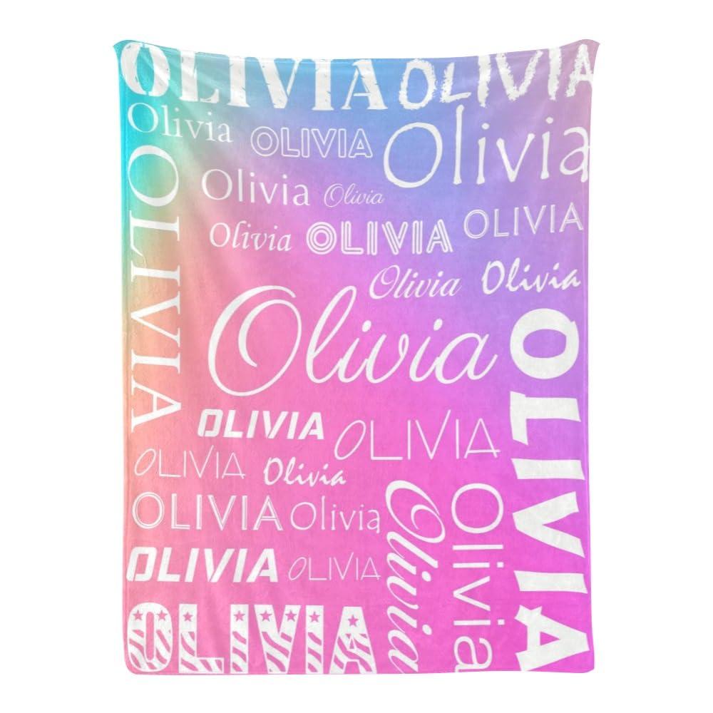 remberever remberever Personalized Name Blanket for Kids and Adult Customized Name Blanket Flannel Custom Blanket Personalized Blanket Throw
