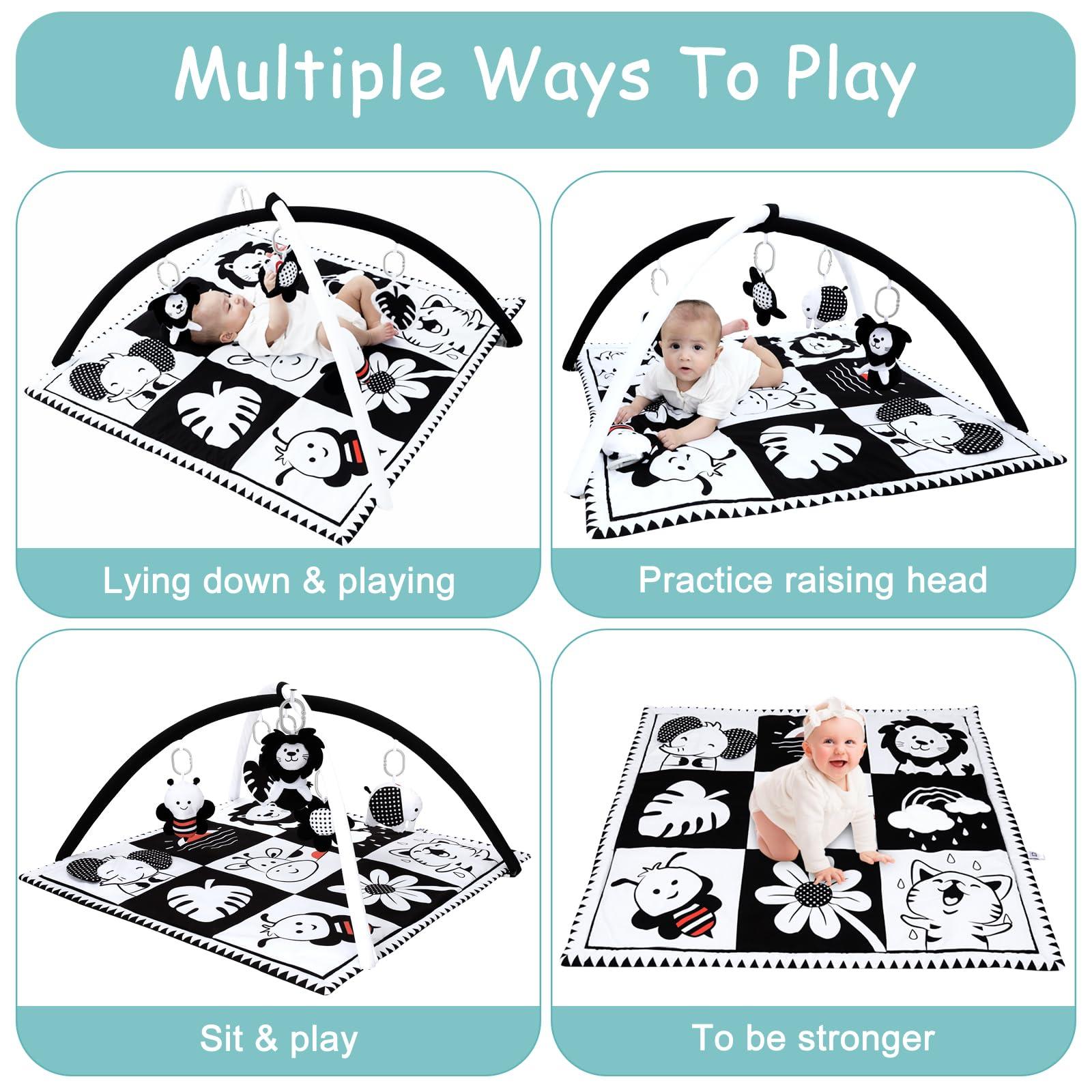 Lovvie & Joy Lovvie & Joy Baby Play Activity Gym Tummy Time Mat for Infant,Baby Gyms & Playmats for Babies 0 to 3 6 9 12 Months with 5 Toys for Early Sensory Exploration and Motor Skill Development