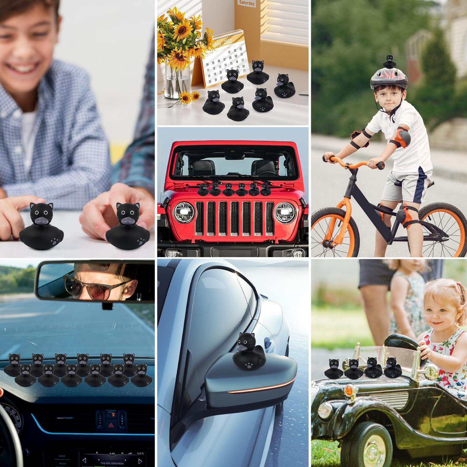 LMTGLDT 12pcs Rubber Ducks in Bulk, Ducks for Jeeps,Black Cat Rubber Ducks Jeep Ducking, Baby Bath Toys for Rubber Duckies ,Birthday Gifts Pool Holiday Ducks Party Favors