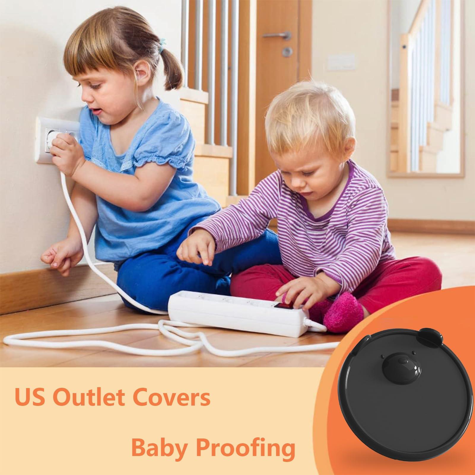 Annewi Outlet Covers Baby Proofing, Prevent Power Shock Easy Installation, Protect Toddlers, Baby Safety Outlet Plug Covers, Plug Covers Baby Proofing for Home & Office (Black)