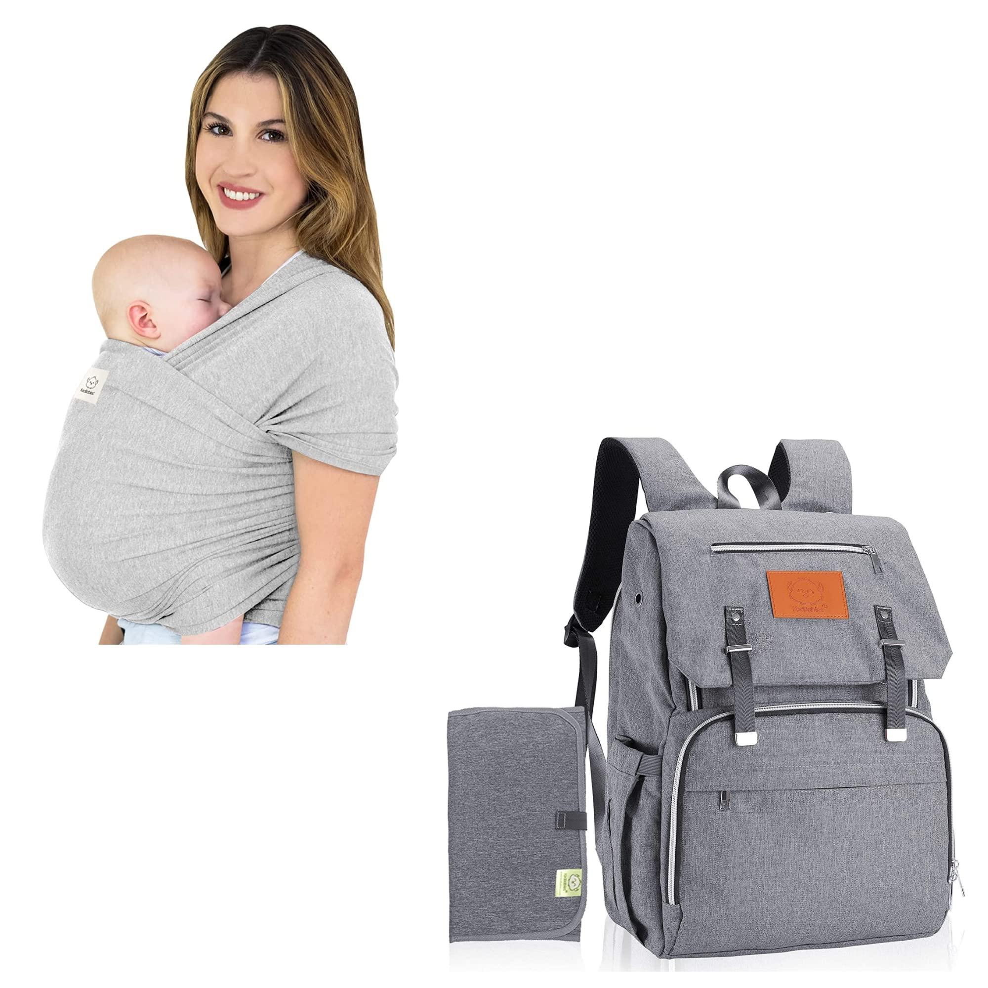 KeaBabies KeaBabies Baby Wrap Carrier and Diaper Bag Backpack - All in 1 Original Breathable Baby Sling, Lightweight,Hands Free Baby Carrier Sling - Waterproof Multi Function Baby Travel Bag - Baby Carrier Wrap
