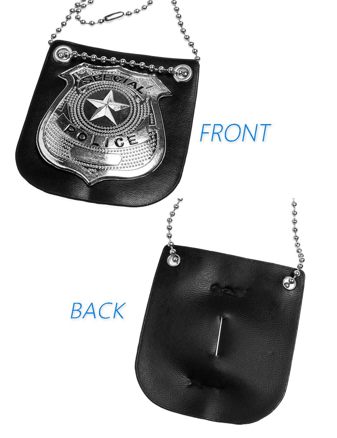 Joy Join Joy Join Kids Police dress up Accessories Pretend Play Special Police Badge with Chain(Black)