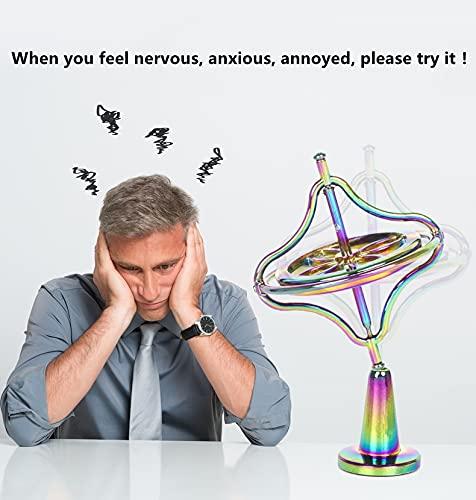 CHANGAIDA CHANGAIDA Metal Gyroscope Anti-Gravity Spinning Top Balance Toy Gift (Colorful)