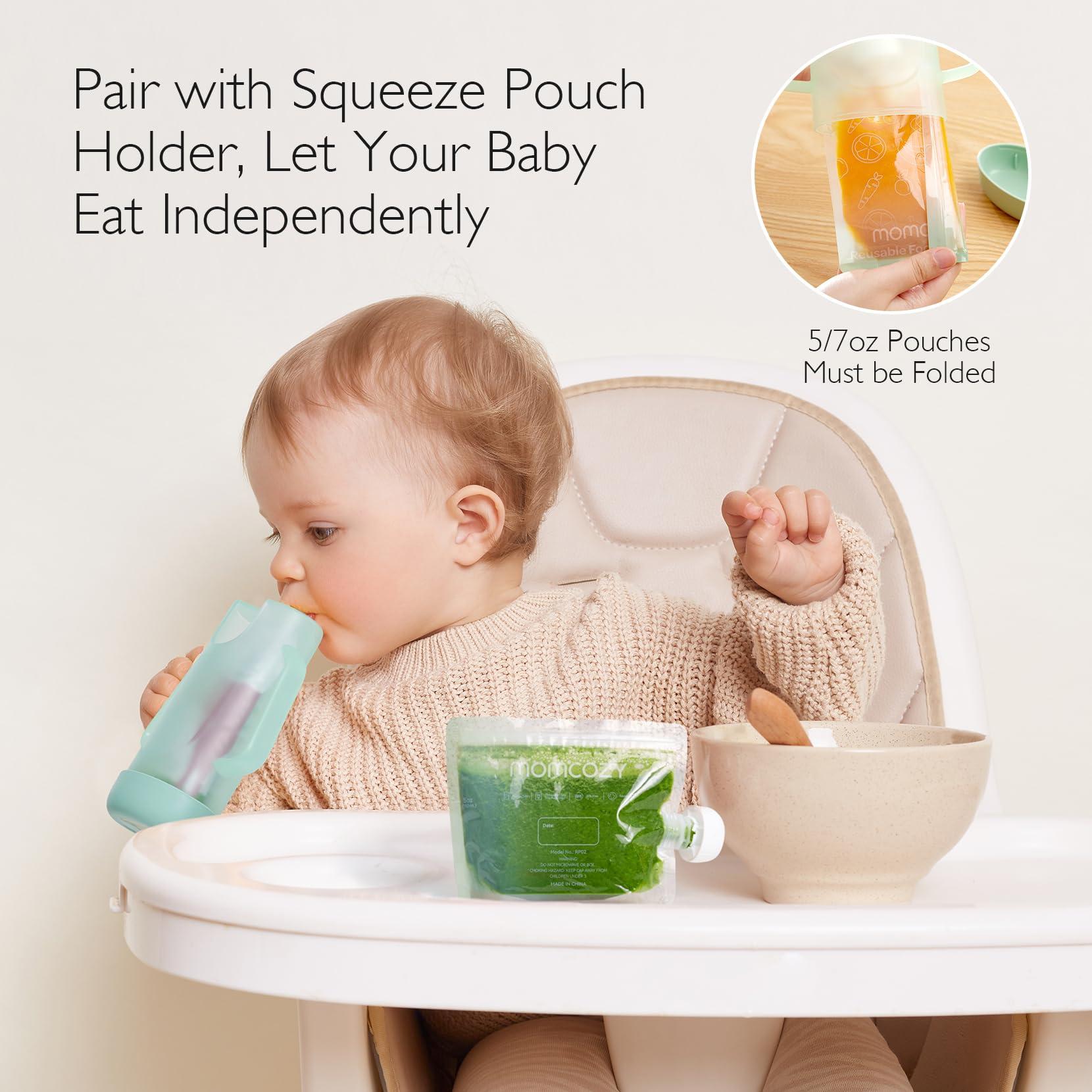 Momcozy Momcozy Reusable Baby Food Pouches for Toddlers,BPA Free Plastic,Food Safe,Freezer Safe,Refillable for Applesauce Yogurt & Puree Squeeze Pouch,10 Packs,5oz