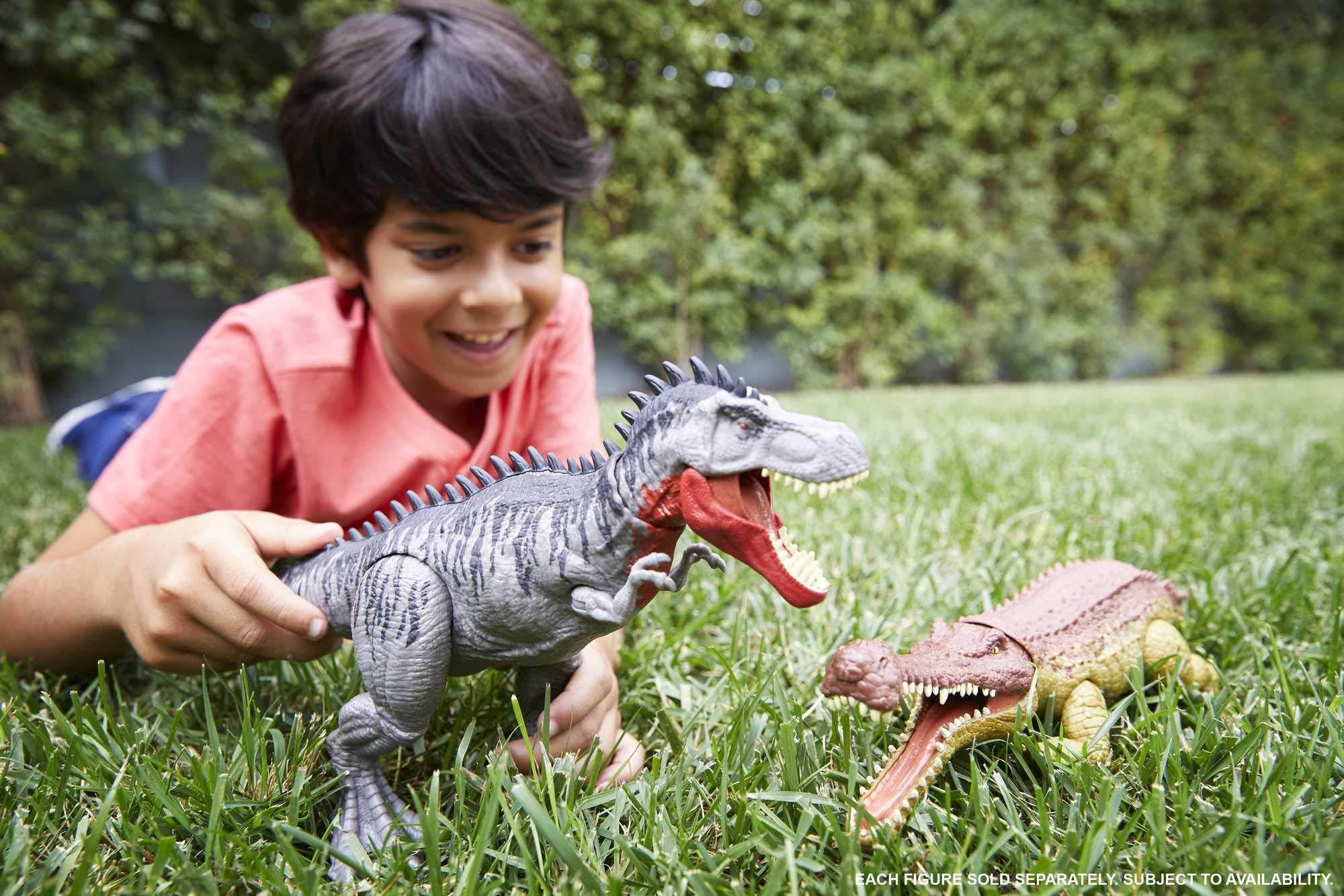 Jurassic World Toys Mattel Jurassic World Massive Biters Sarcosuchus Dinosaur Action Figure Toy, Posable Large Species, Strike & Chomp Motion