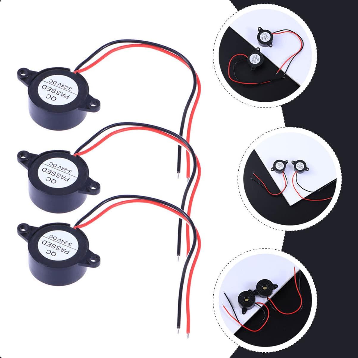 TOYANDONA TOYANDONA 5sets Practical Continuous Buzzer Electric Piezo Buzzer Home Security Alarm 2-Wire Connector 3-24v Dc Voltage 3pcs*5