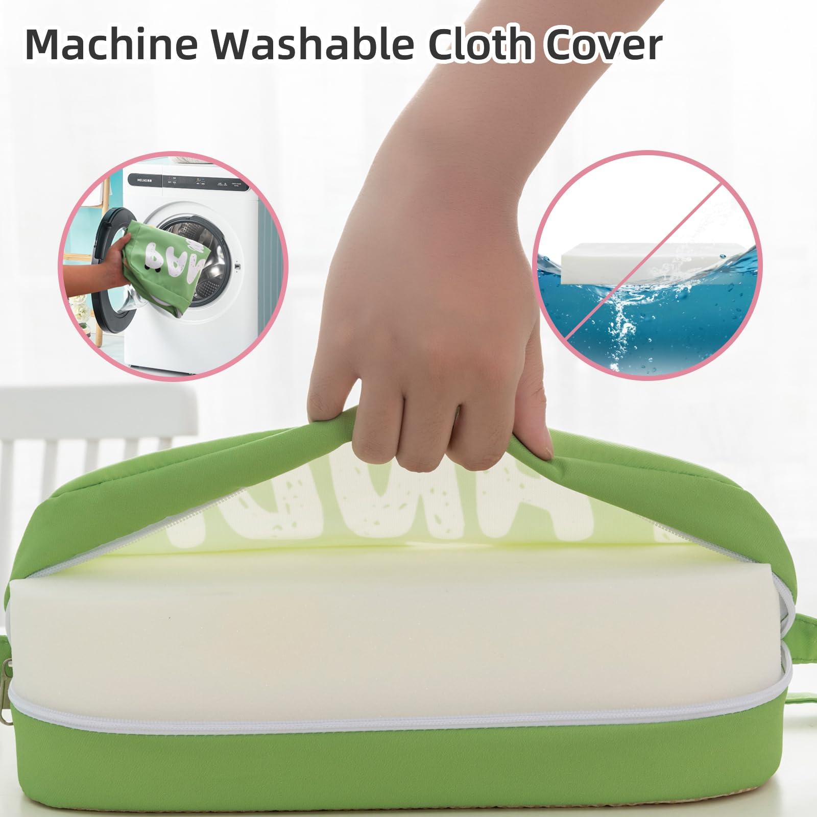 Eiury Eiury Toddler Booster Seat for Dining Table, Portable Kids Booster Seat with Safety Buckles Portable Increasing Booster Cushion with Non-Slip Bottom (Green Panda)