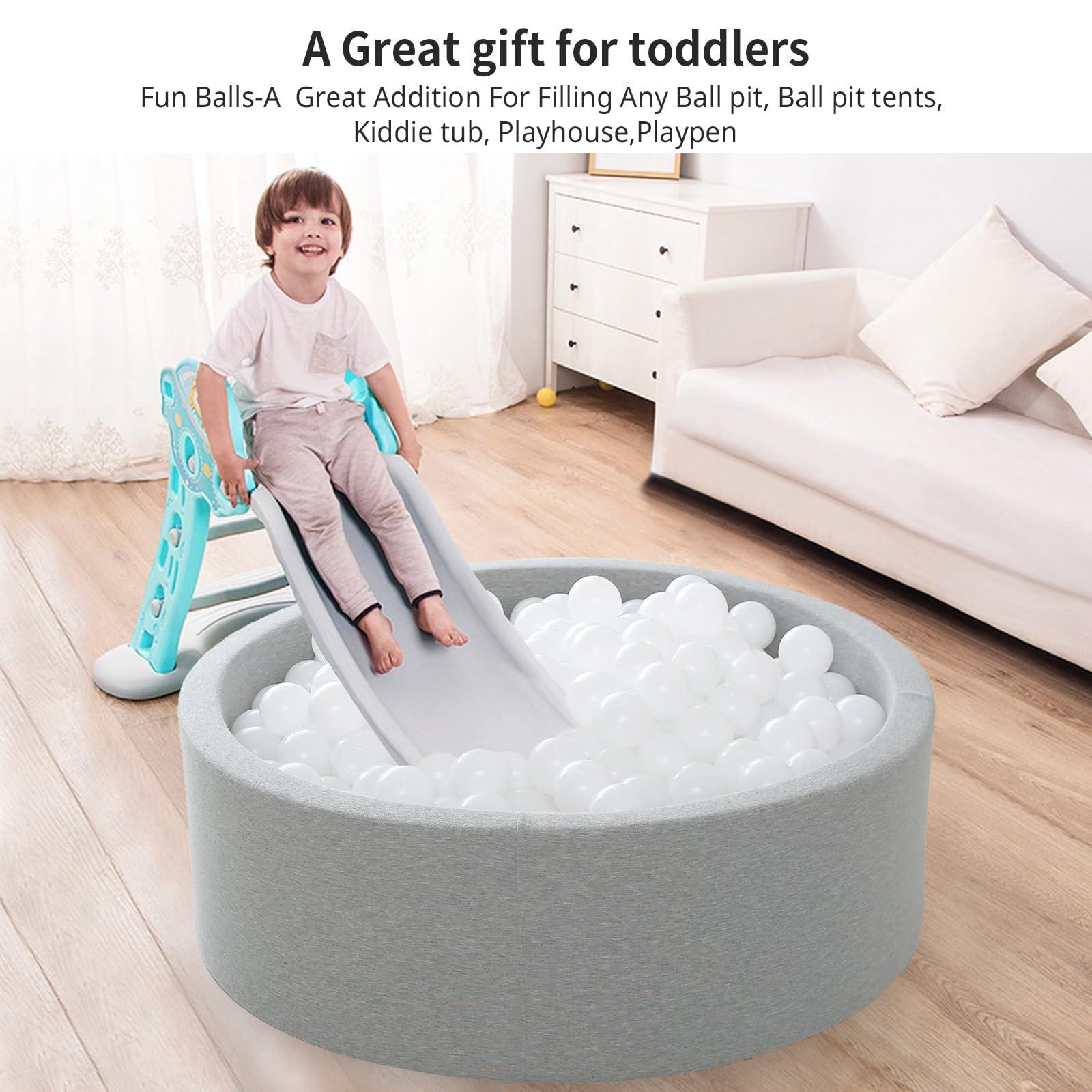 Heopeis Heopeis Ball Pit Balls - 2.75inch Plastic Ball Play Balls BPA Free Phthalate Free Non-Toxic Play Balls for Children Ball Pit Party Brithday Ball Pool Tent,50PCS. (White)