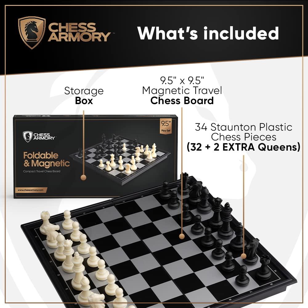 Chess Armory Chess Armory Travel Chess Set and Chess Clock Bundle
