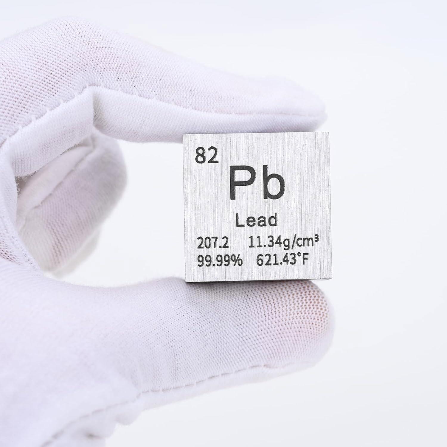 BFLCTGCF Lead Cube Metal Density Cubes Pure Metal High Density Element Cube for Element Collections Lab Experiment Material Hobbies DIY Teacher Science Creative Gift (Pb 1inch)