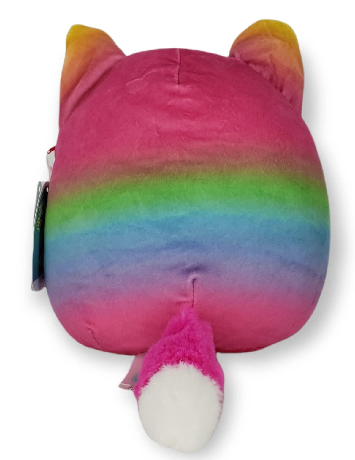 Squishmallow SQUISHMALLOW KellyToy - 8 Inch (20cm) - Xenia The Colourful Fox - Colourful Squad