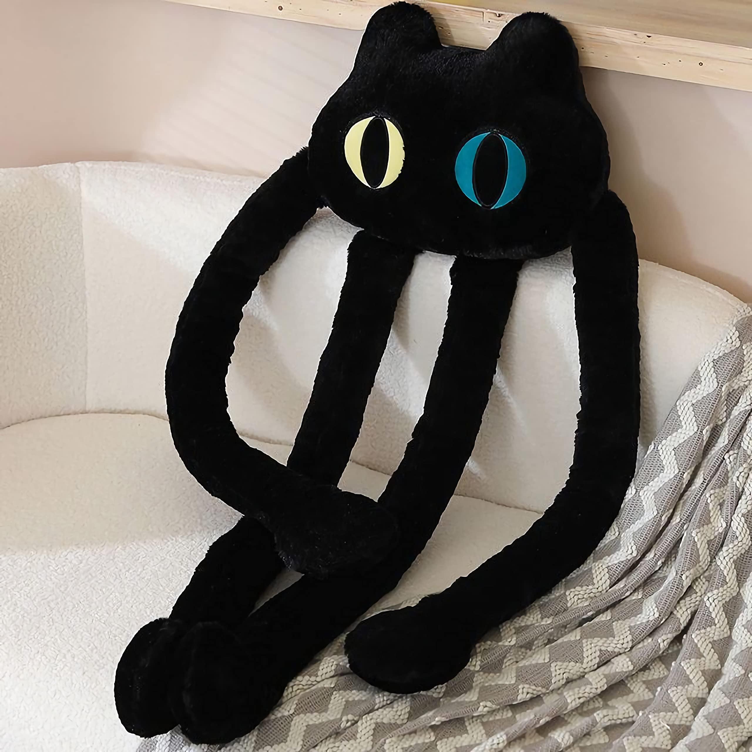 vitegaw vitegaw Long Cat Plush Pillow, 39\" Cute Black Cat Stuffed Animals Kawaii Soft Plushies,Big Plush Toys Gift for Girlfriend Kids