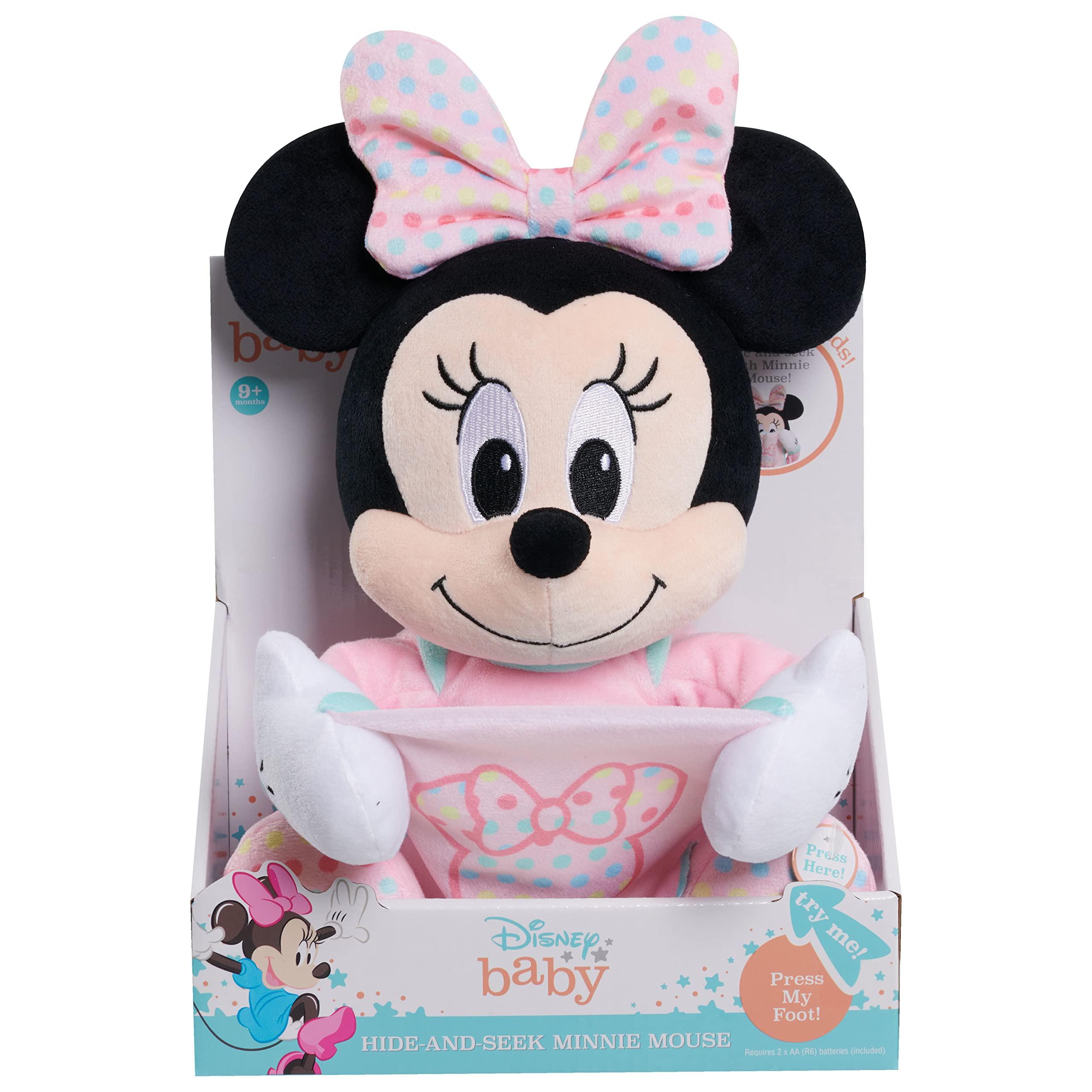 Disney Disney Baby 11-inch Hide-and-Seek Minnie Mouse Interactive Plush, Music, Phrases, And Motion, Kids Toys for Ages 09 Month by Just Play