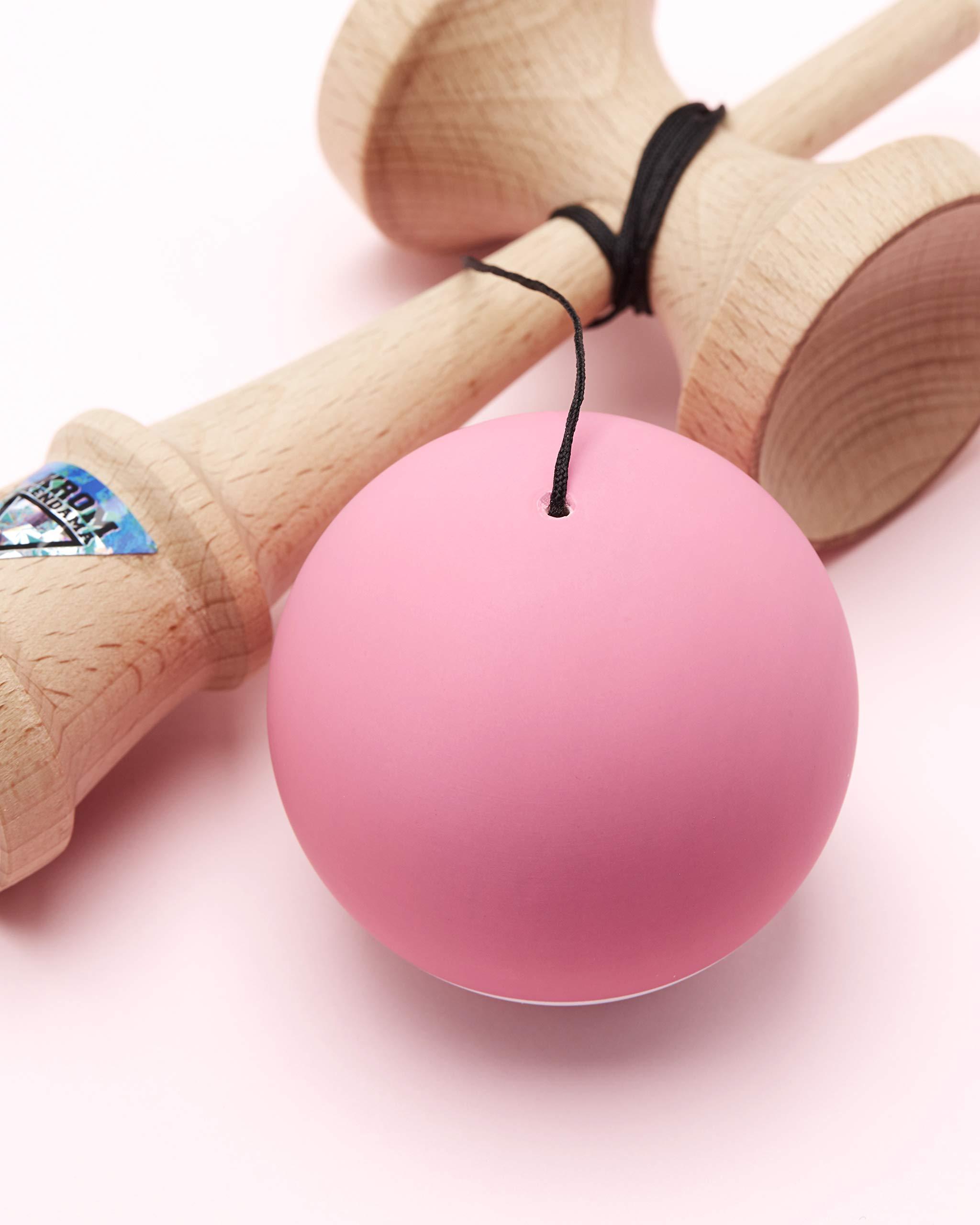 KROM KROM - Kendama Toy POP Pink - High Wood Quality - Extra Strong - for Beginner and Pro - Gift Pack : Extra String + Stickers
