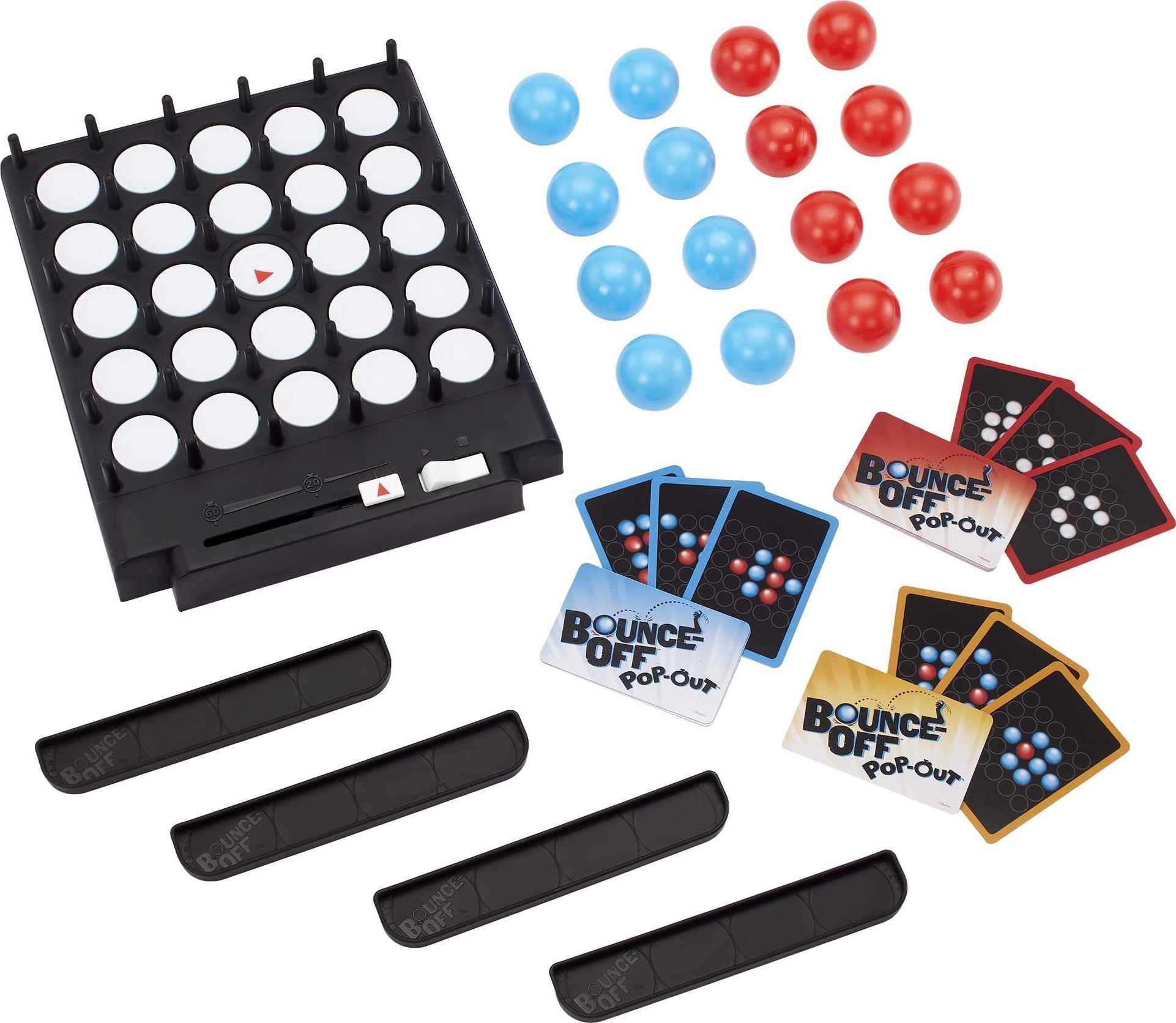 Mattel Games Mattel Games Bounce-Off Pop-Out Party Game for Kids, Adults and Family Night, Bounce Fast or Balls Go Flying for 1-4 Players