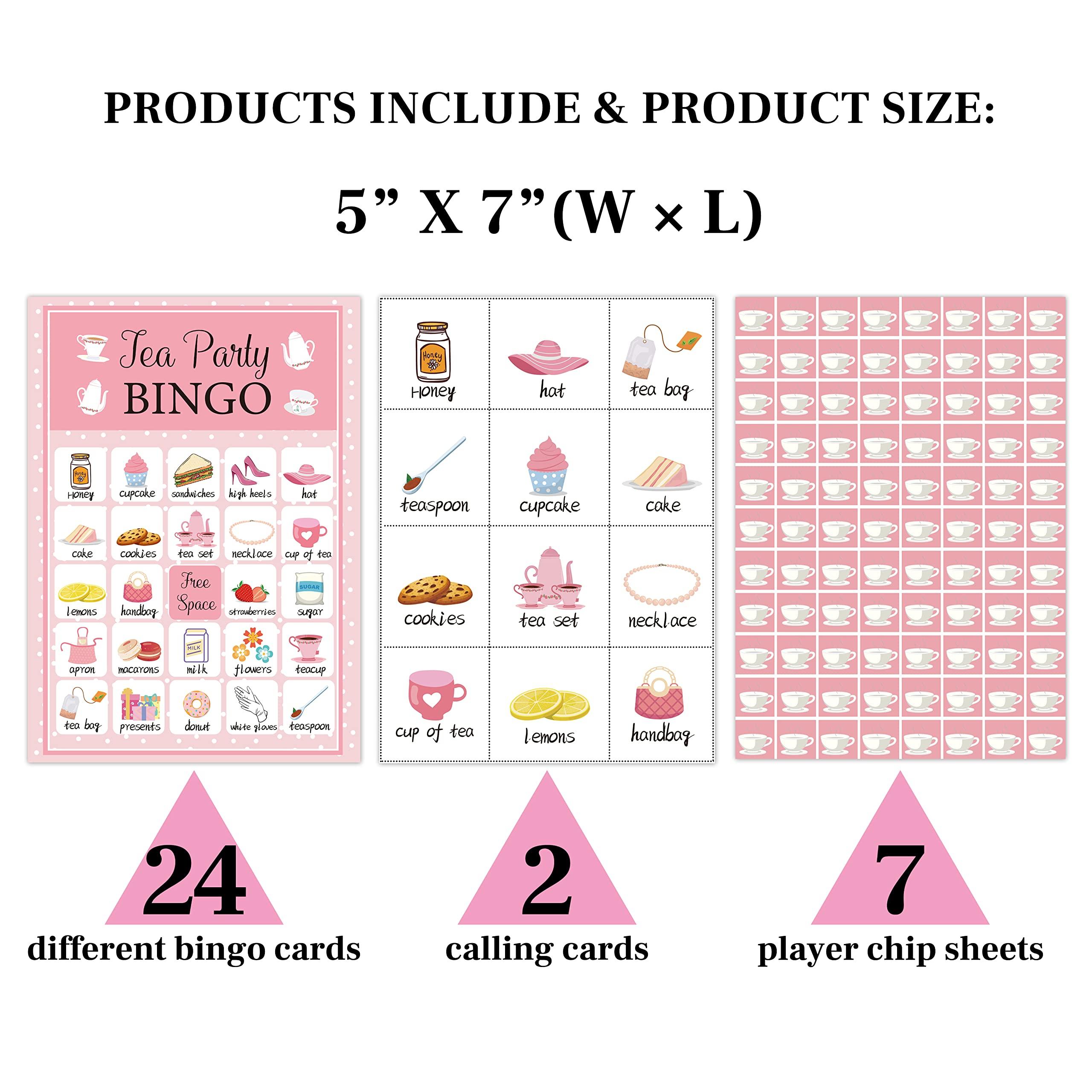 Zodvery Zodvery Tea Party Bingo Cards, Tea Party Activities Bingo Game, School Party, Birthday, Bridal Shower, Garden Tea Party, Family Activities Party, Group Activity - 24 Players/08chahui