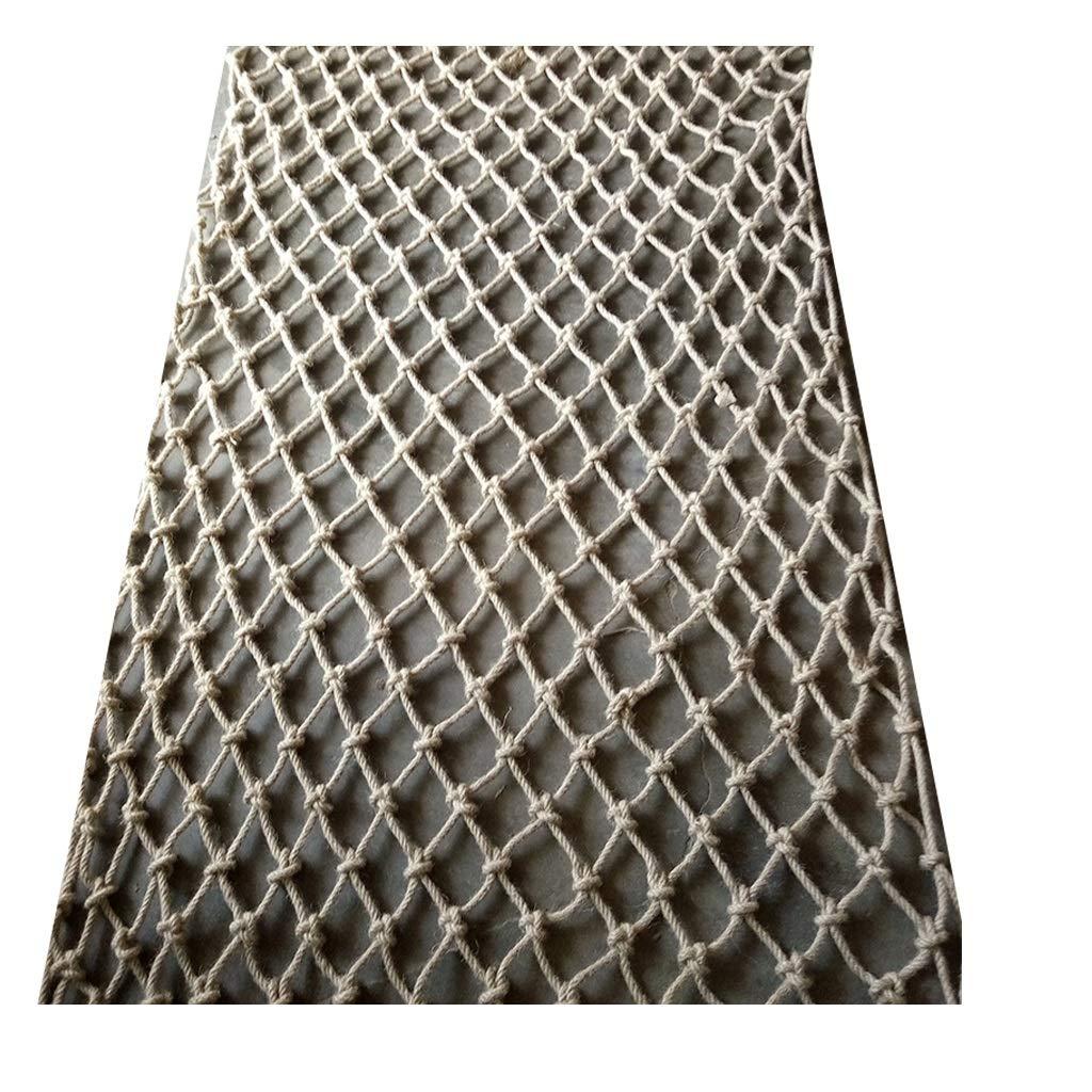 yangjie Hemp Rope Net Safety Net for Railing Balcony Decor Net Kids Stair Protective Net Birds Rope Net Cargo Net Pets Child Safety Netting for Balcony Garden Netting Dia 6mm (Size : 2x2m(6.56X6.56ft))