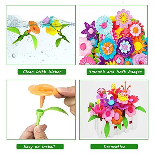 VLUSSO Gifts Toys for 3, 4, 5, 6 Year Old Girls - DIY Flower Garden Building Kits Educational Outdoor Activity for Preschool Toddlers Playset STEM Toy Crafts Birthday Easter Gifts for Girls Kids