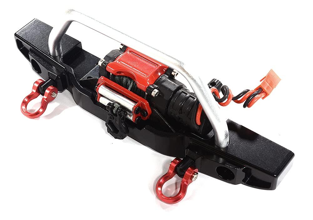 Integy Integy RC Upgrades for Axial, Realistic Front Bumper w/LED & Power Winch for Axial SCX10 III Scale Crawler