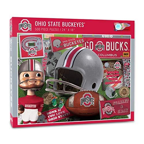 YouTheFan YouTheFan NCAA Ohio State Buckeyes Retro Series Puzzle - 500 Pieces, Team Colors, Large