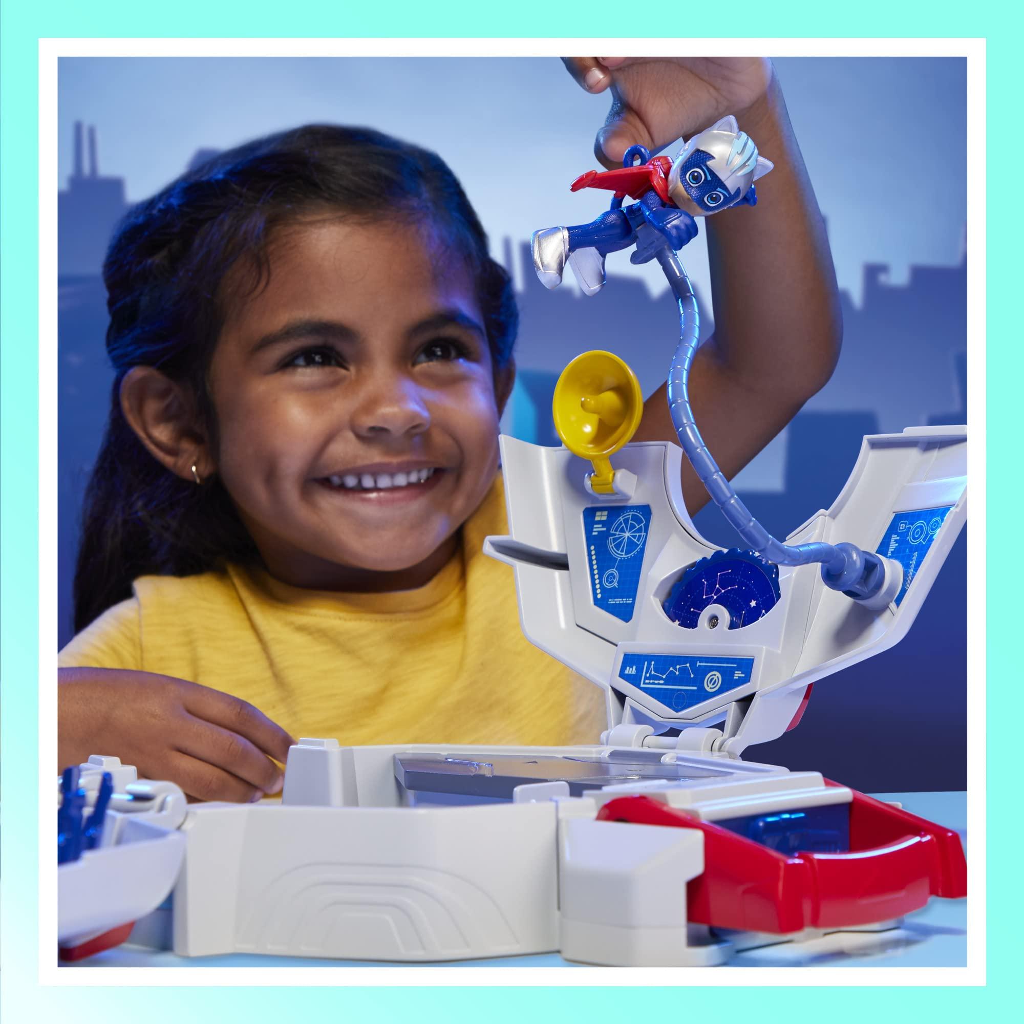 PJ Masks PJ Masks Power Heroes PJ Power Q Playset, Headquarters Set with Car and Figure, Superhero Toys for 3 Year Old Boys and Girls and Up