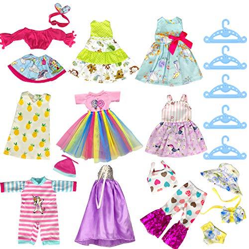 WONDOLL WONDOLL 10-Sets Doll-Clothes for American-14-inch-Dolls - Compatible with 14.5-inch-Dolls Handmade Clothes and Outfits Accessories Christmas Birthday Gift for Little Girl