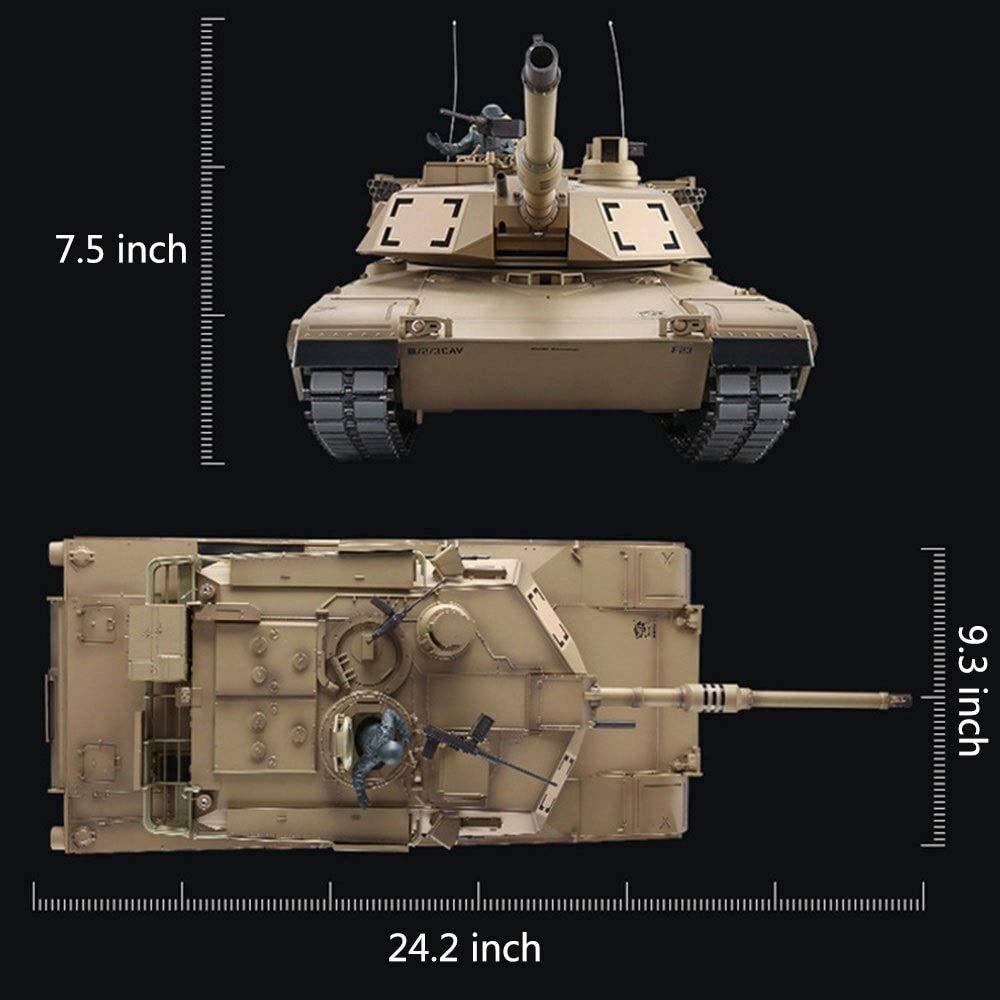 Siiykic RC Tank U.S. Army M1A2 Abrams Main Battle Tank 2.4Ghz 1/16 Scale Model Remote Control Tank The Latest 7.0 System Simulate Sound Effects and Smoke Shooting bb Bullets and Infrared Battle