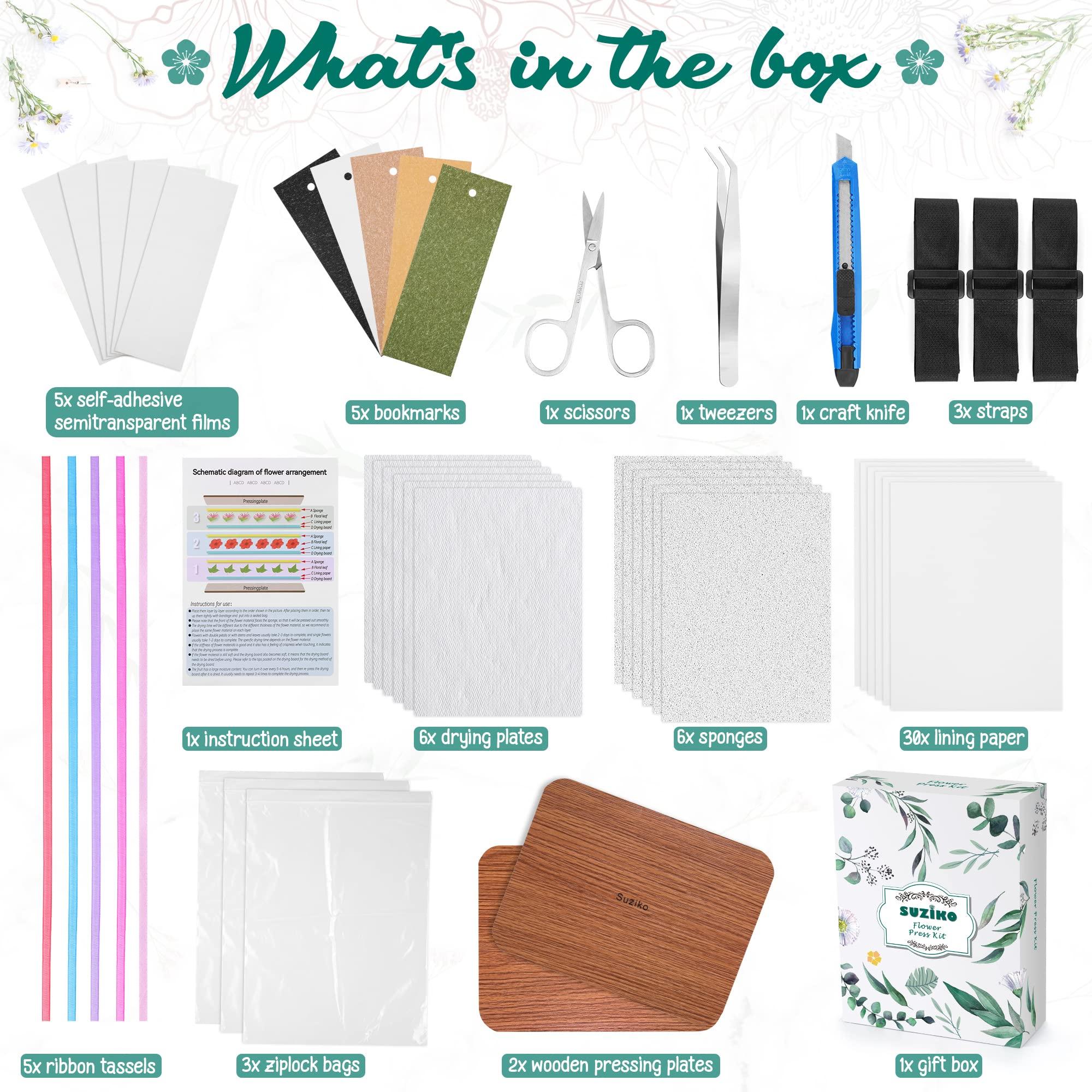 Suziko Suziko Professional Flower Press Kit 6 Layers 6.3 x 8.3 inch Flower Press Kit, Brown,Flower Pressing Kit for Adults Kids, Great Gift for Lover