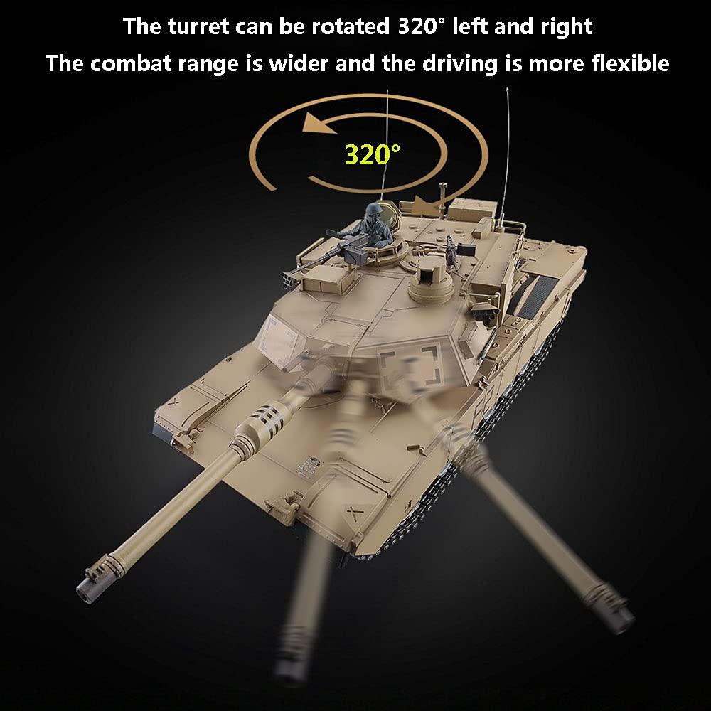 Siiykic RC Tank U.S. Army M1A2 Abrams Main Battle Tank 2.4Ghz 1/16 Scale Model Remote Control Tank The Latest 7.0 System Simulate Sound Effects and Smoke Shooting bb Bullets and Infrared Battle