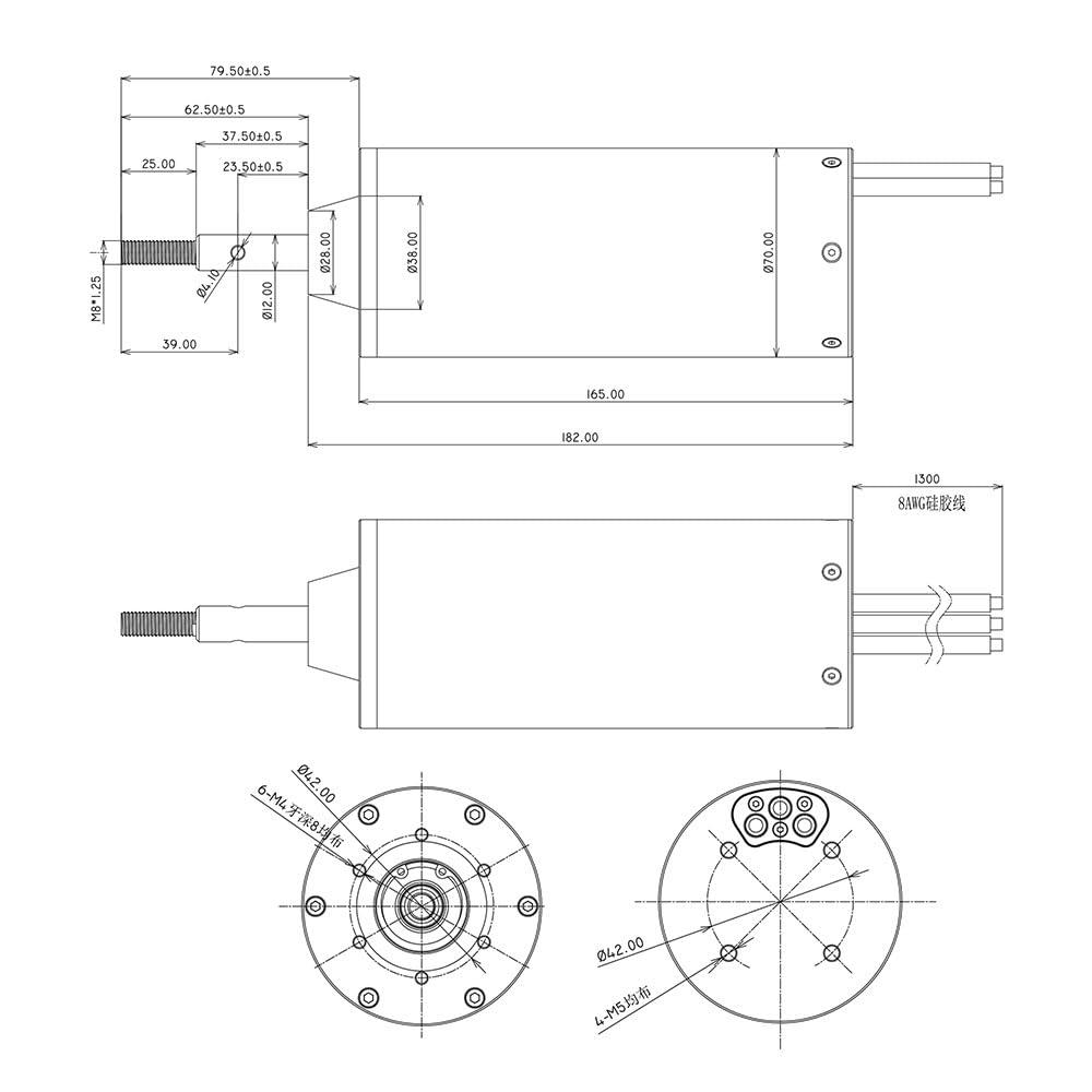 FLIPSKY Flipsky Sensorless Brushless Motor Fully Waterproof Motor 70165 120KV 8mm Round | 8800W for Efoil | Ejet Boards