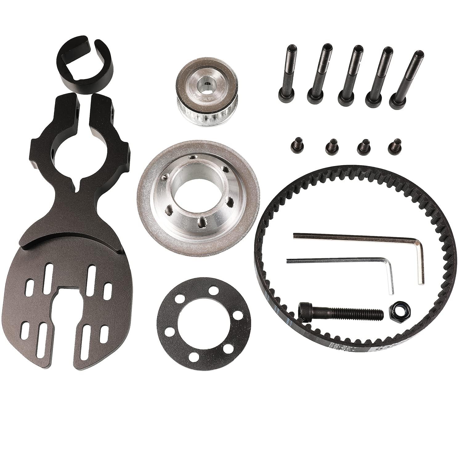 vanpro vanpro DIY Electric Skateboard 6374 Brushless Motor Mount Bracket 80MM 90MM 97MM 100MM Pulley Wheel KIT Belt 5M 12MM (Snow Black, Pack of 1)