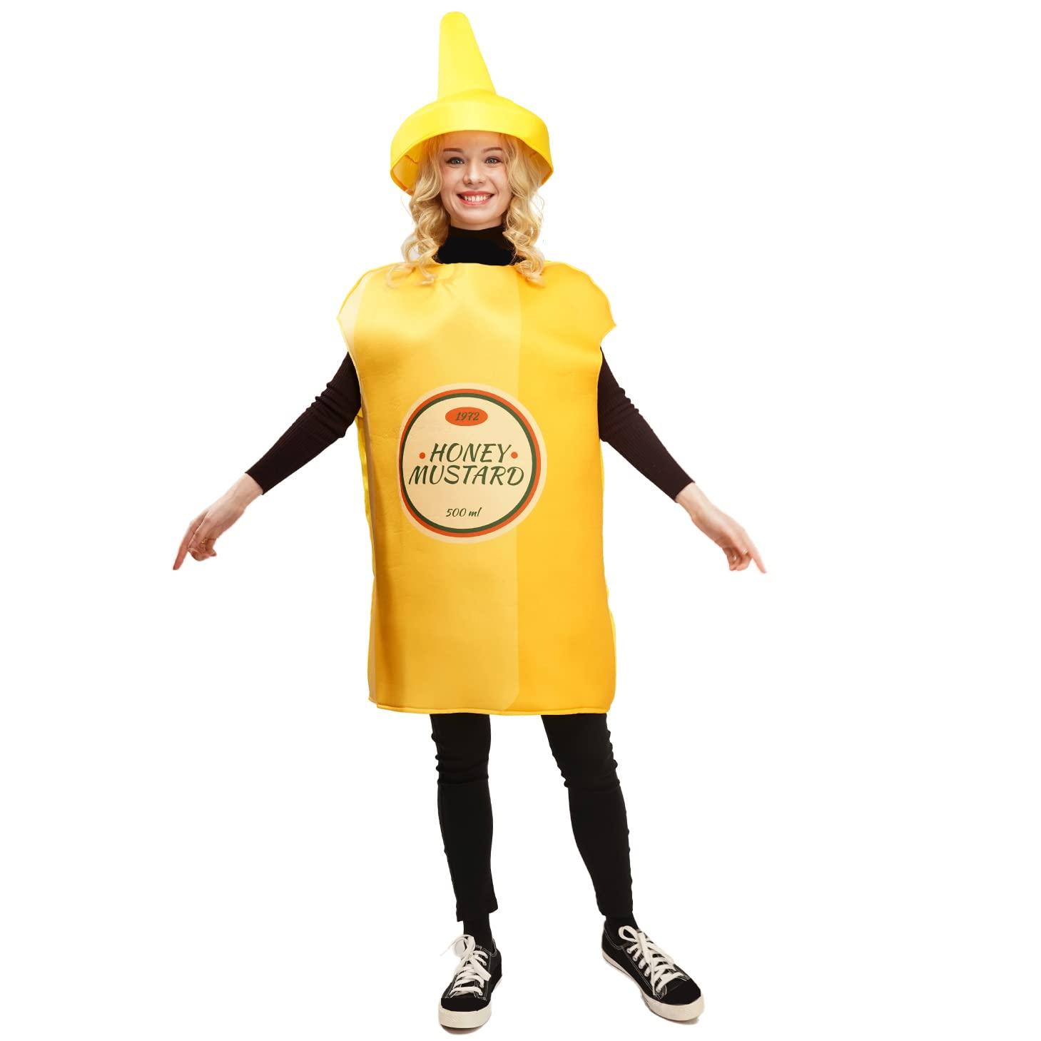 PGOND PGOND Unisex Ketchup/Mustard Couple Food Halloween Costume (Mustard Costume)