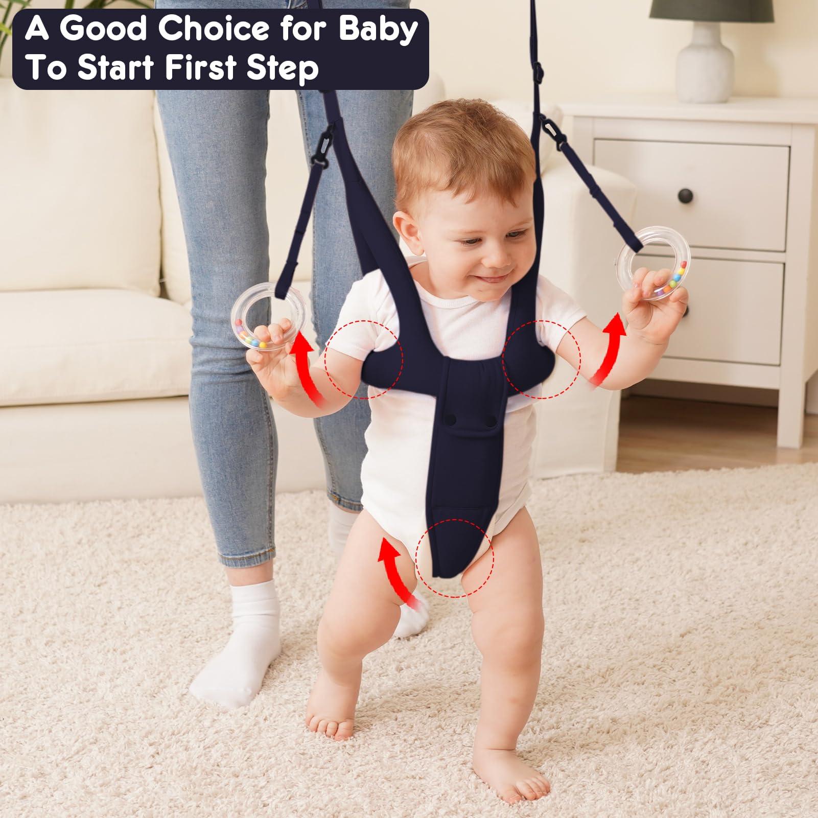 Ocanoiy Ocanoiy Baby Walking Helper, Handheld Baby Walking Harness, Infant Toddler Walker Assistant Belt, Baby Standing Support Help Baby Walk, Walking Assistance for Babies 8-16 Months (Dark Blue)