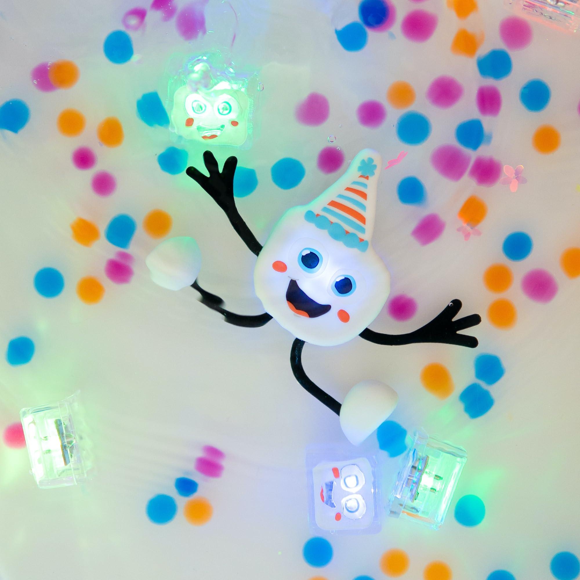 Glo Pals Glo Pals Party Pal Water-Activated Bath Toy with 6 Reusable Light-Up Cubes for Sensory Play