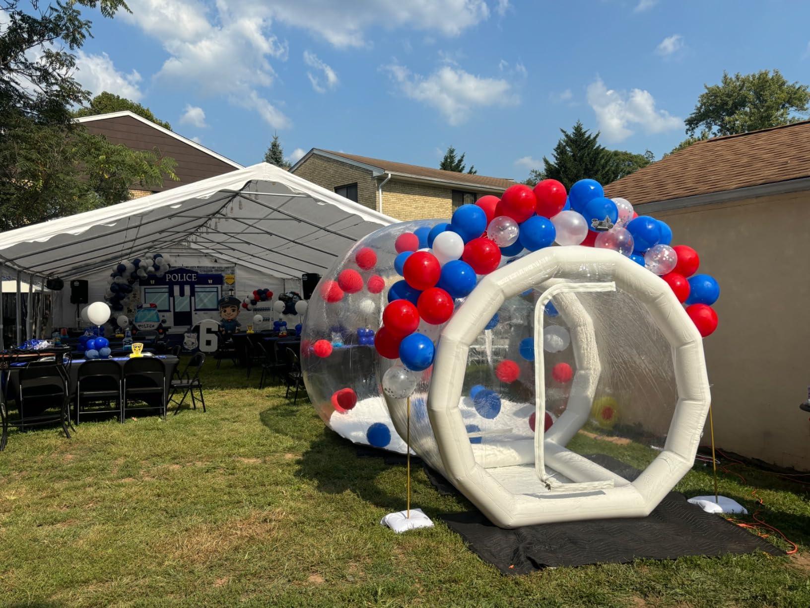 SUDOO Inflatable Bubble Balloon House, Inflatable Tent Bubble House 10ft Dome 6ft Tunnel for Kids/Home/Wedding/Garden Party, Malls, Parks Event Exhibition, Clear Dome Balloon Garden Tent with Blower/Pump
