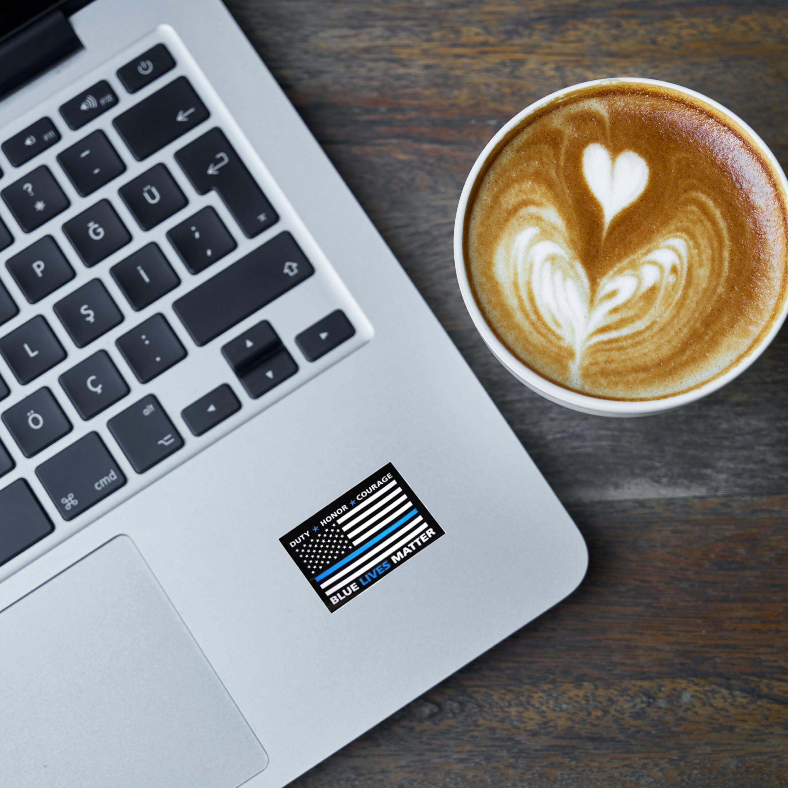 Fundraising For A Cause 250 Police Support Stickers - Roll of 250 Blue Lives Matter Flag Stickers