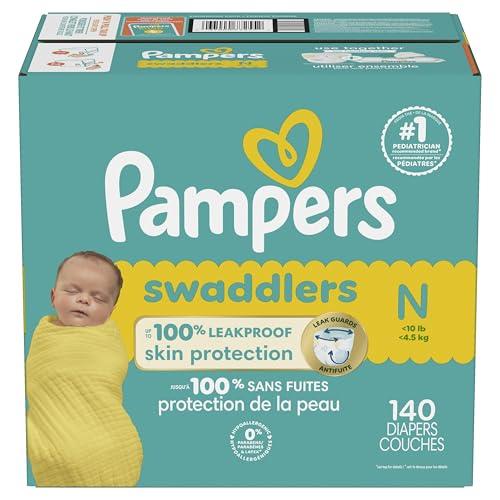 Pampers Pampers Baby Diapers - Swaddlers - Size 0, 140 Count, Ultra Absorbent Disposable Newborn Diaper