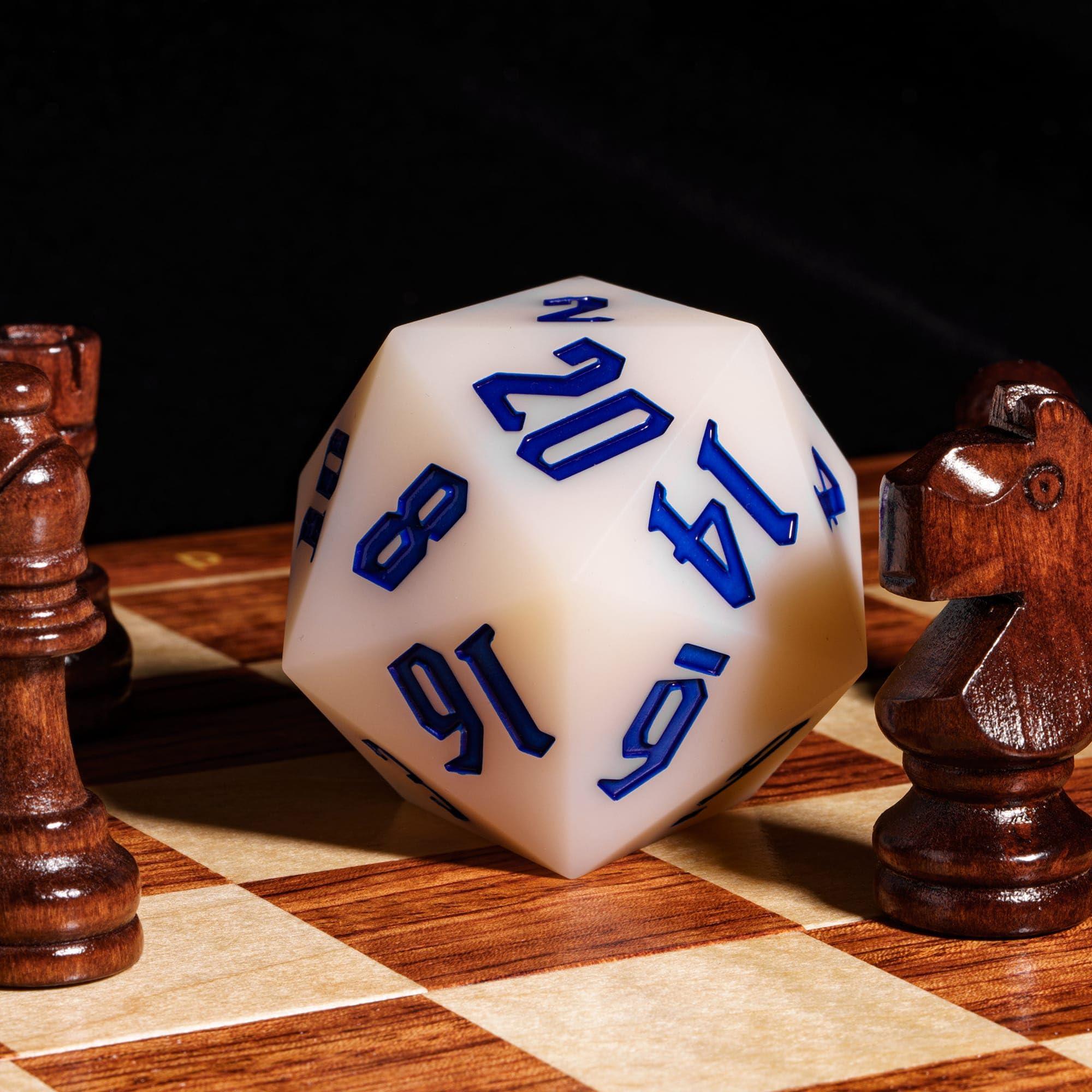 IUSTIDIE IUSTIDIE Silicone 55mm D20, Light Changing Colors Large D20 Single 20 Sided DND Dice, D20 Giant Polyhedral Dice with Dice Gift Box for Dungeons and Dragons Table Games(Red Yellow/Blue)