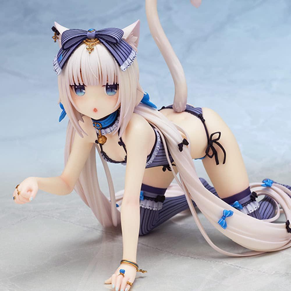 HUHULI No Box Hantai Anime Girl Figure Chocola/Vanilla Length 23CM Model Toys Action Figure Collection Anime Character (Blue)