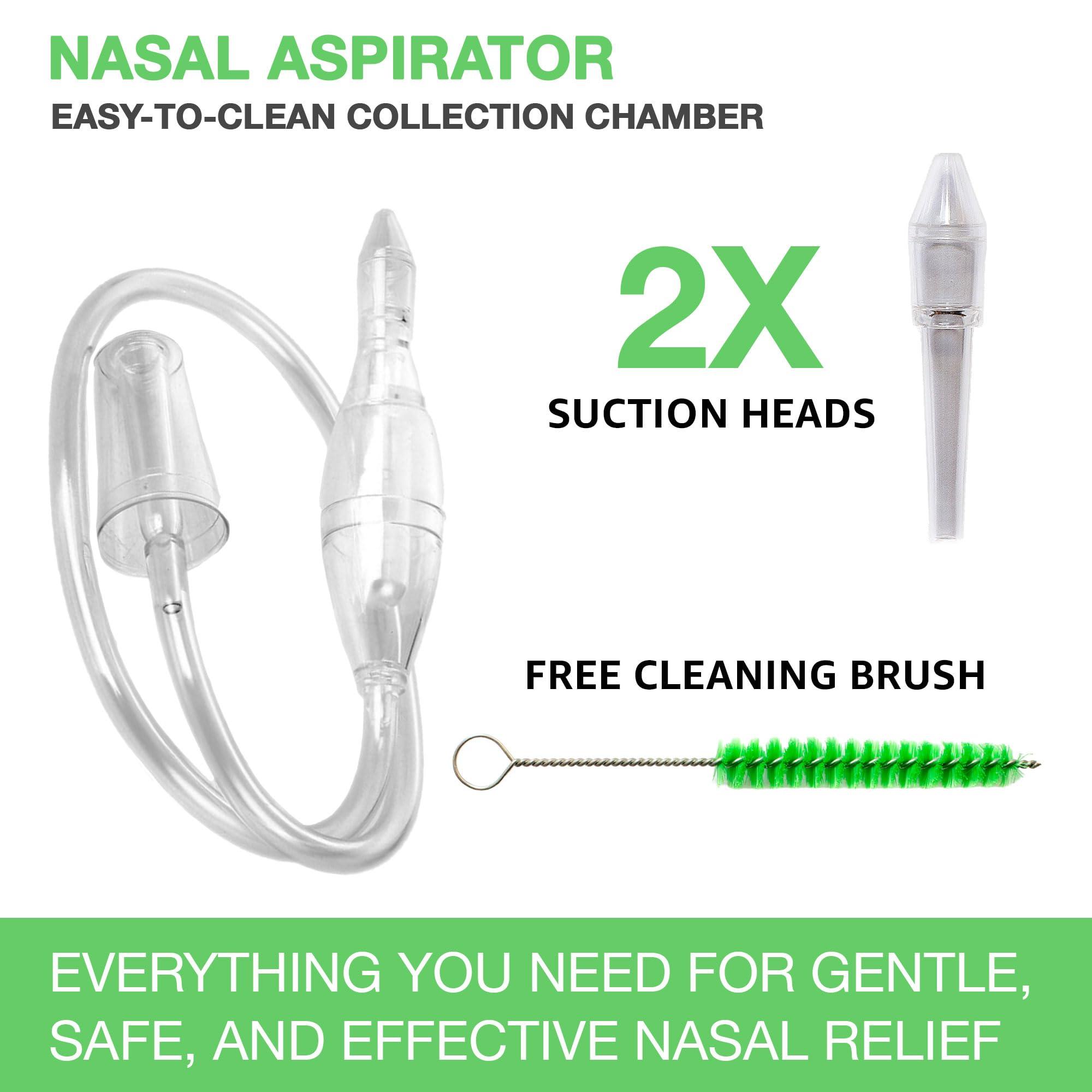BABY-VAC BABY-VAC Clinically Tested Baby Nasal Aspirator - Vacuum-Powered Nose Sucker with Suction Head & Cleaning Brush for Safe and Gentle Relief