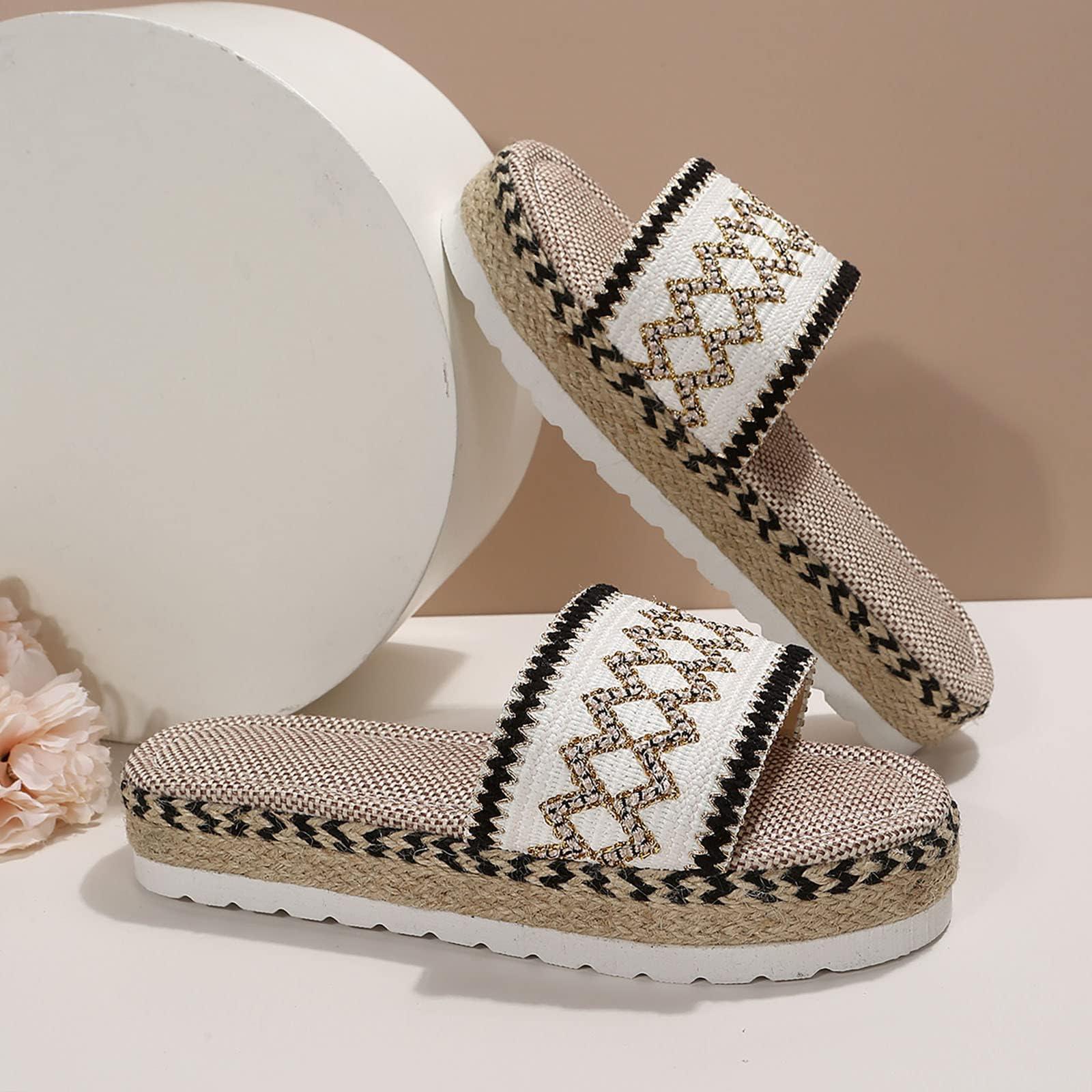 ZBYY ZBYY Platform Sandals for Women Lightweight Non Slip Espadrilles Slippers Summer Casual Open Toe Slides Dressy Beach Shoes
