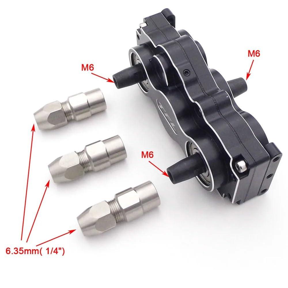 FYWYVIY RC Boat Gear Box 1:1 Forward Reverse Dual Output Transfer Transmission Gearbox for 6.35mm 1/4\" Shaft RC Tug Boat Yacht Marine