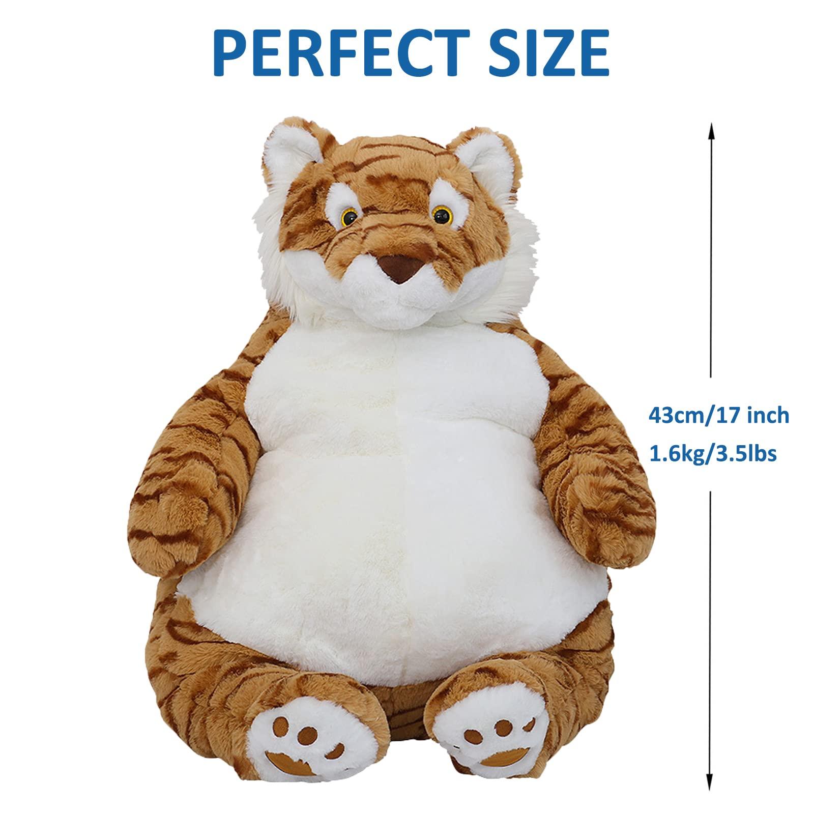 ronivia ronivia Tiger Weighted Stuffed Animals, 17\" 3.5 lbs Weighted Tiger Plush Large Weighted Plush Animal Toy Pillow Gifts for Boys and Girls