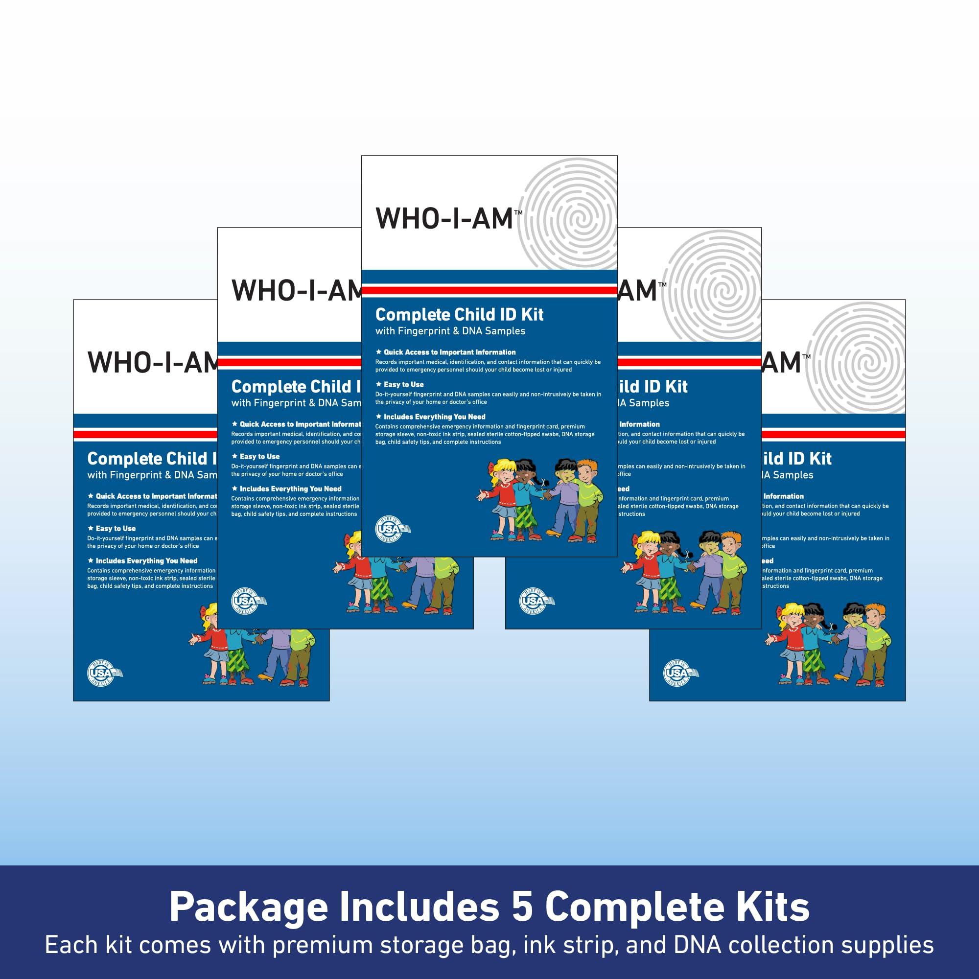 KidStar Safety KidStar Safety Who-I-Am Child ID Kits with Fingerprint & DNA Samples (5 Pack)