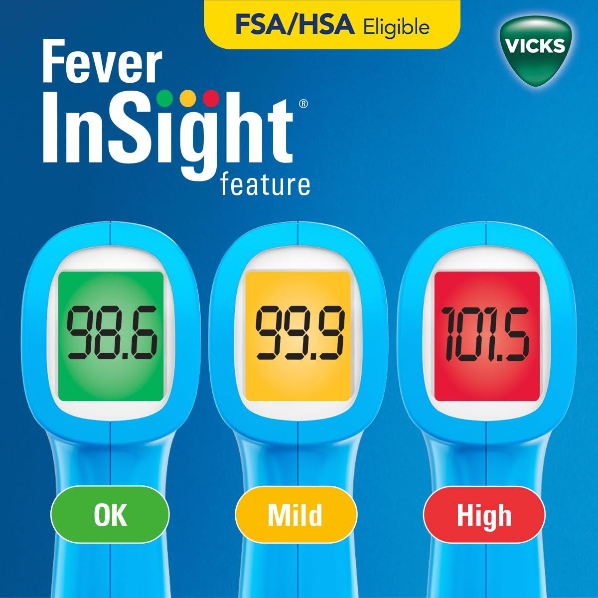 Vicks Vicks Non-Contact Infrared Thermometer for Forehead, Food and Bath Fast, Reliable, and Clinically Proven Accuracy for Adults, Babies, Toddlers and Kids, FSA and HSA Eligible